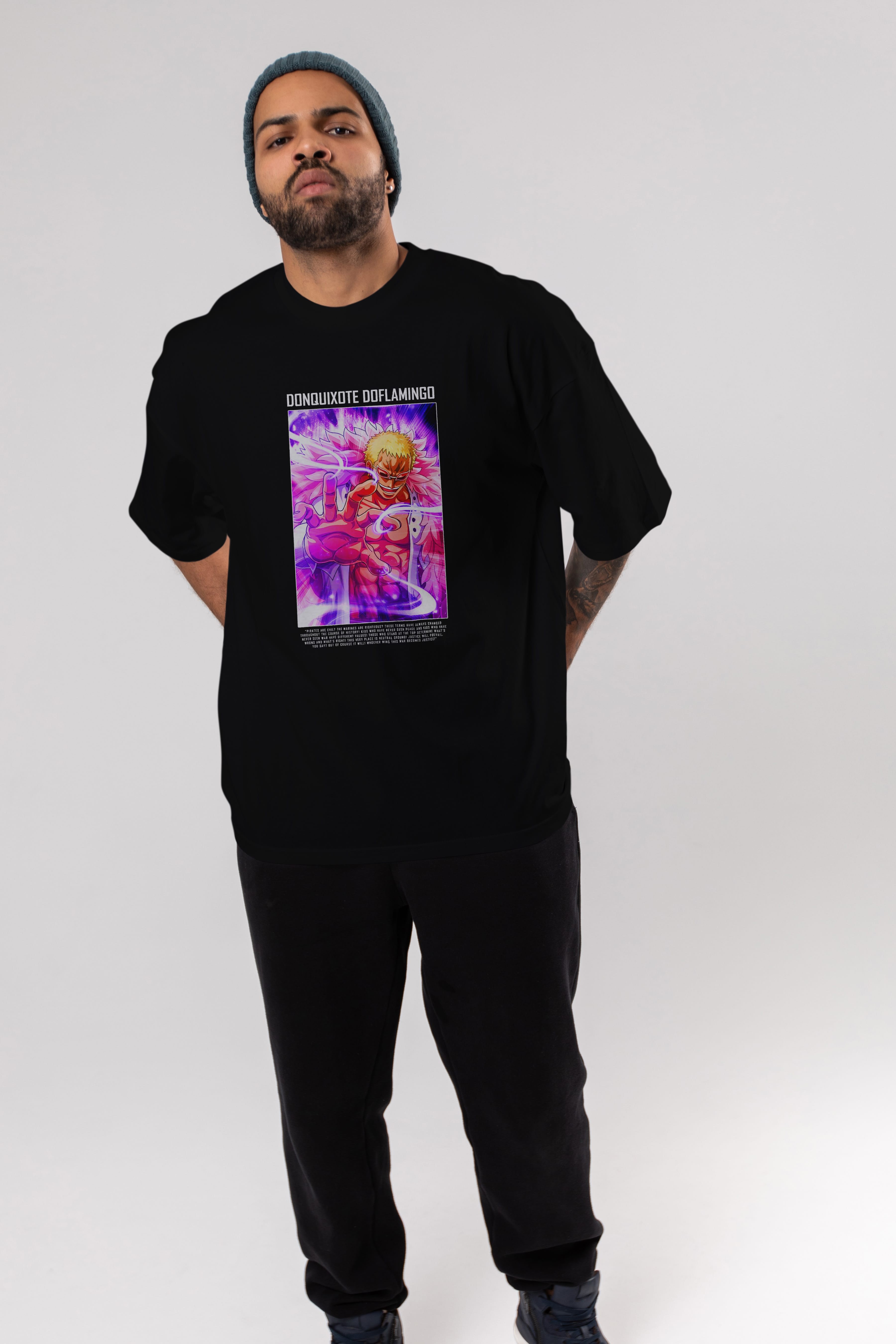 Doflamingo Anime Ön Baskılı Oversize t-shirt Erkek Kadın Unisex