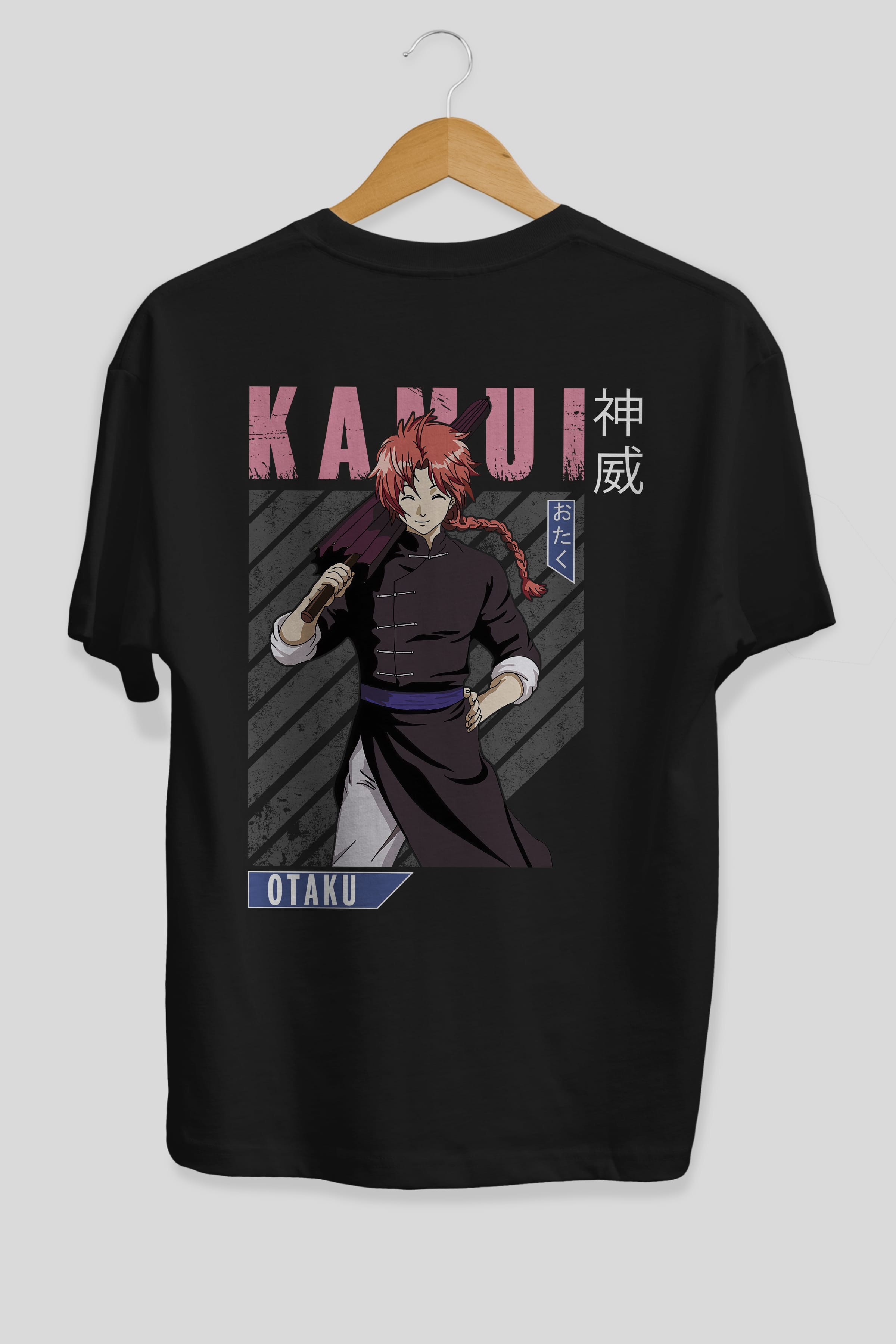 Kamui GINTAMA 1 Anime Arka Baskılı Oversize t-shirt Erkek Kadın Unisex