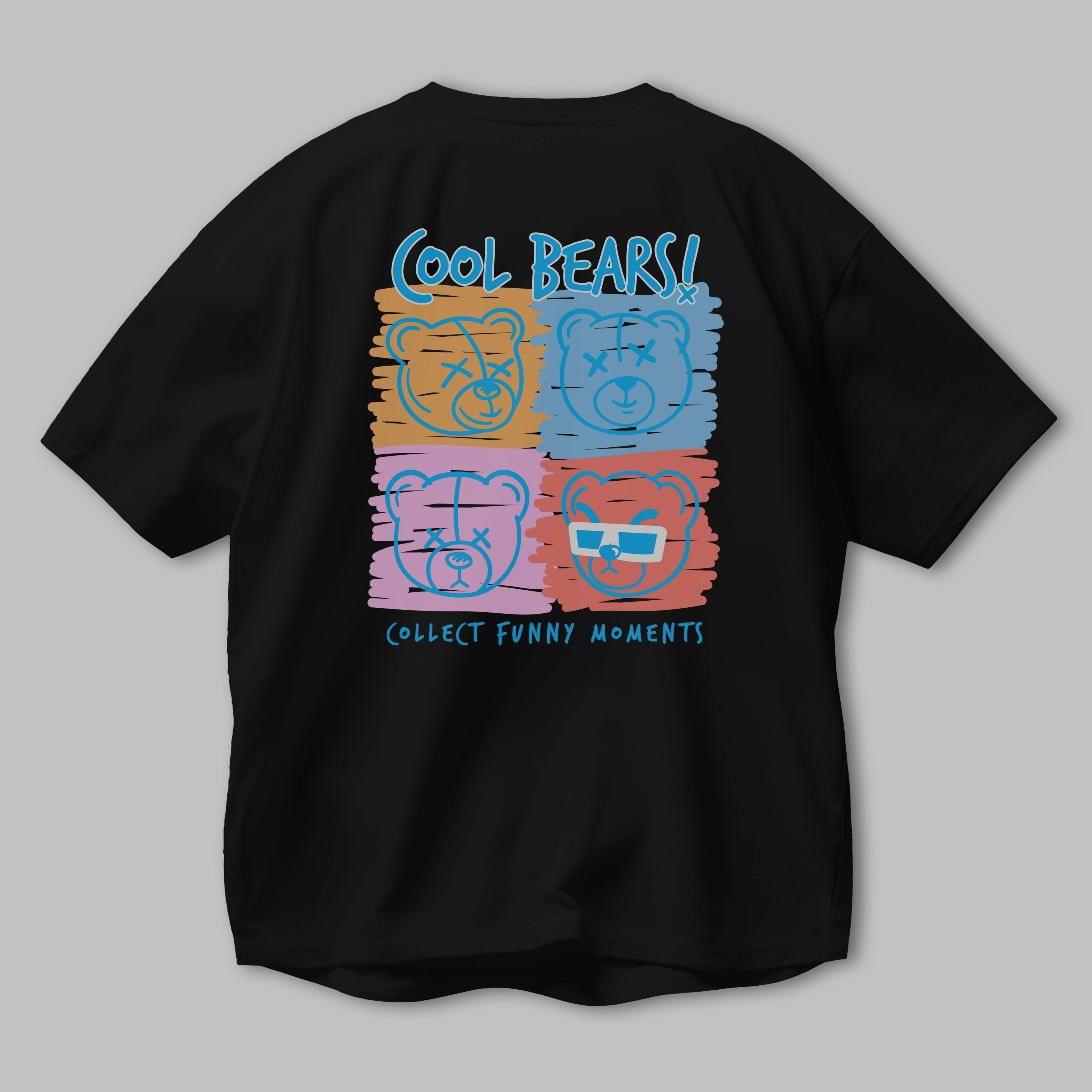 Cool Bears Arka Baskılı Oversize t-shirt Erkek Kadın Unisex