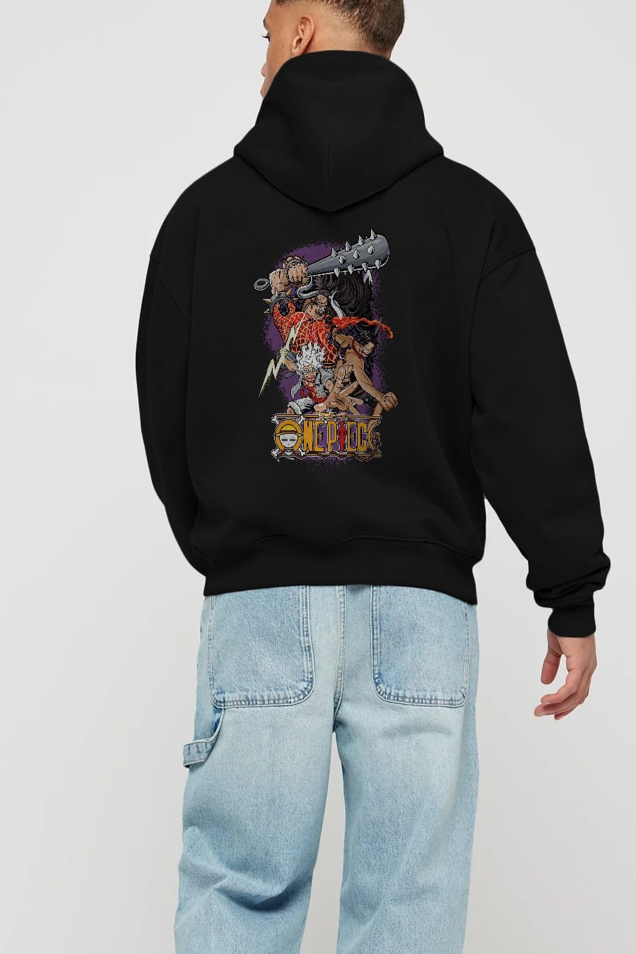 ONE PIECE (6) Anime Arka Baskılı Hoodie Oversize Kapüşonlu Sweatshirt Erkek Kadın Unisex