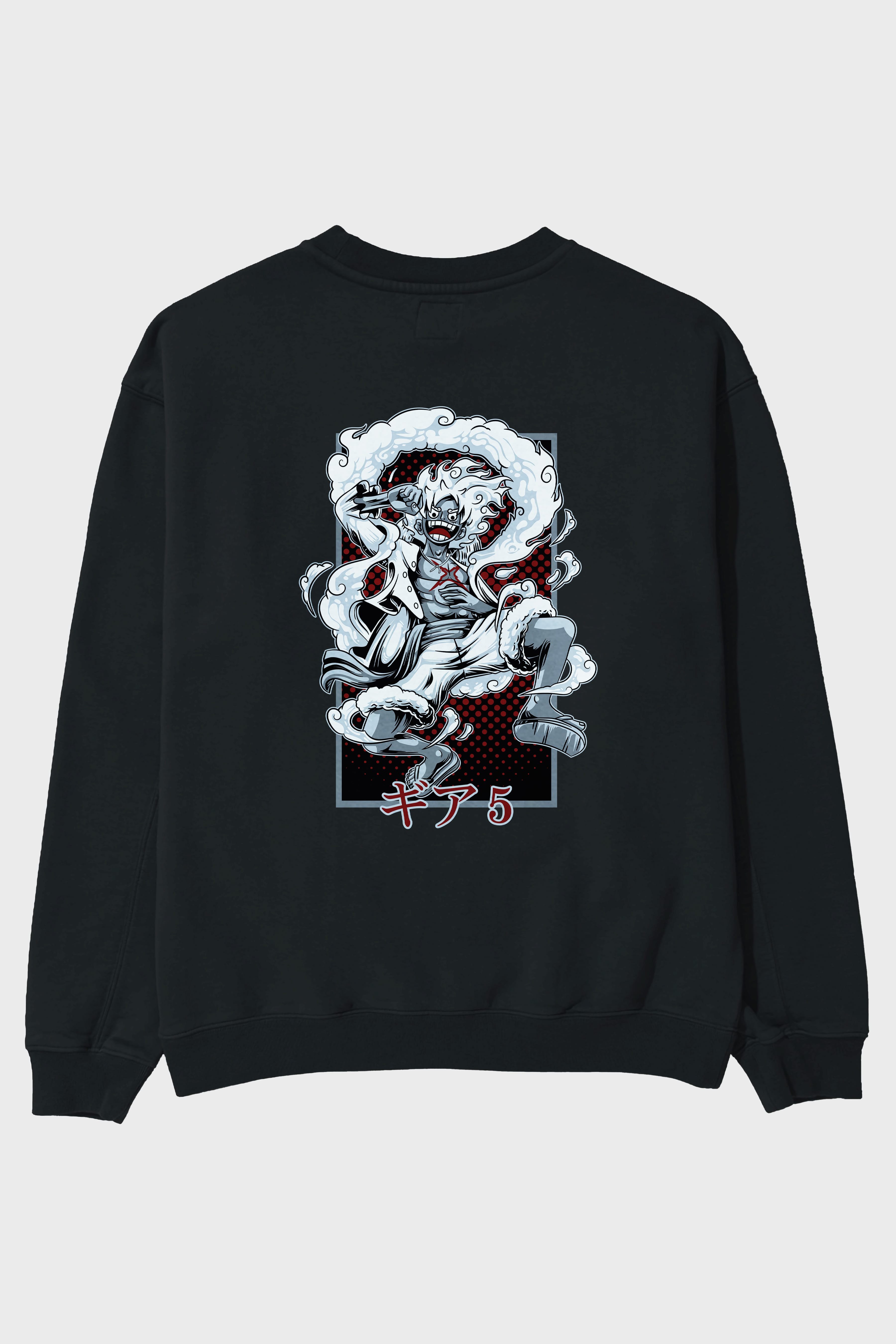 LUFFY GEAR 5 Anime Arka Baskılı Oversize Sweatshirt Erkek Kadın Unisex