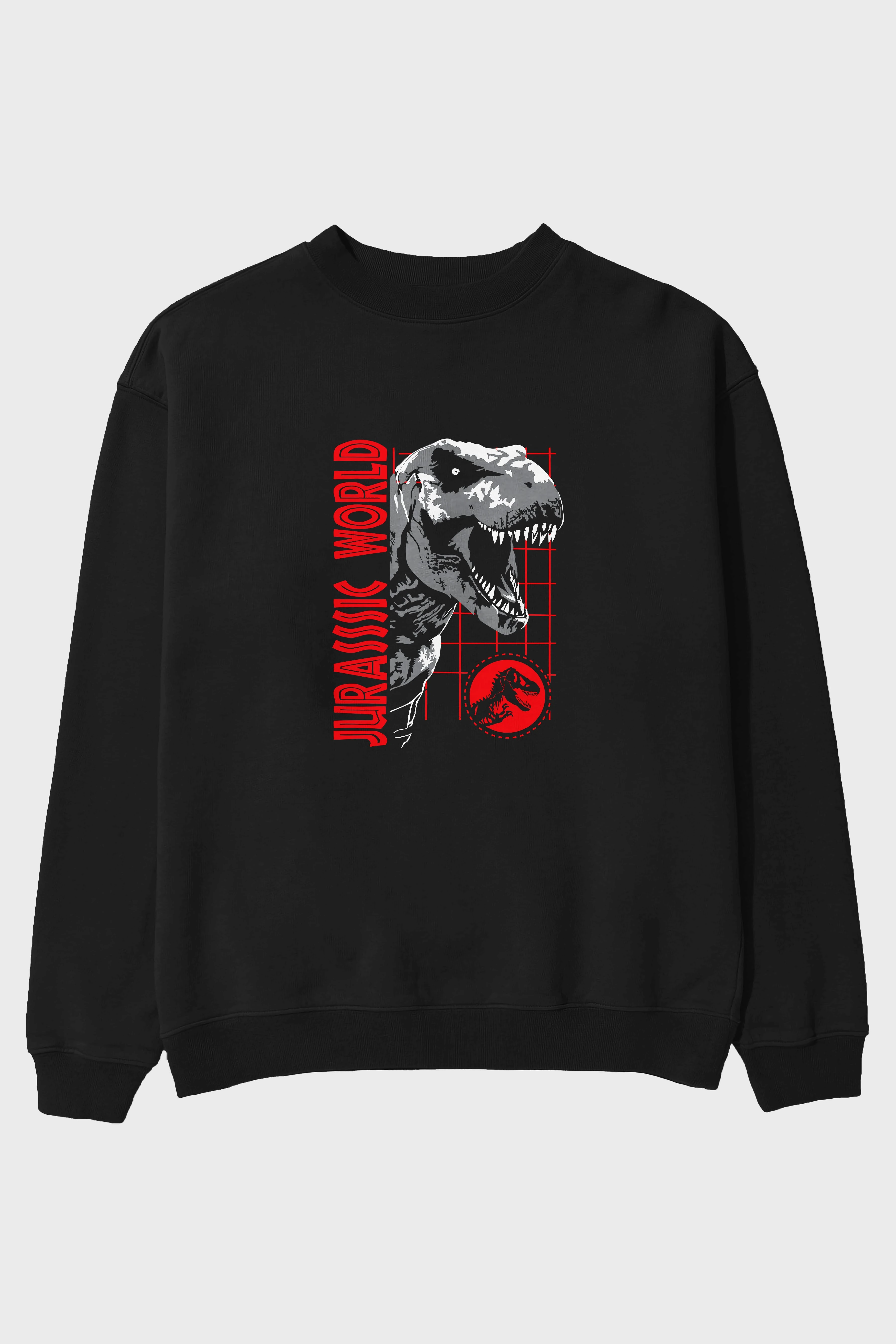 Jurassic Park (2) Ön Baskılı Oversize Sweatshirt Erkek Kadın Unisex