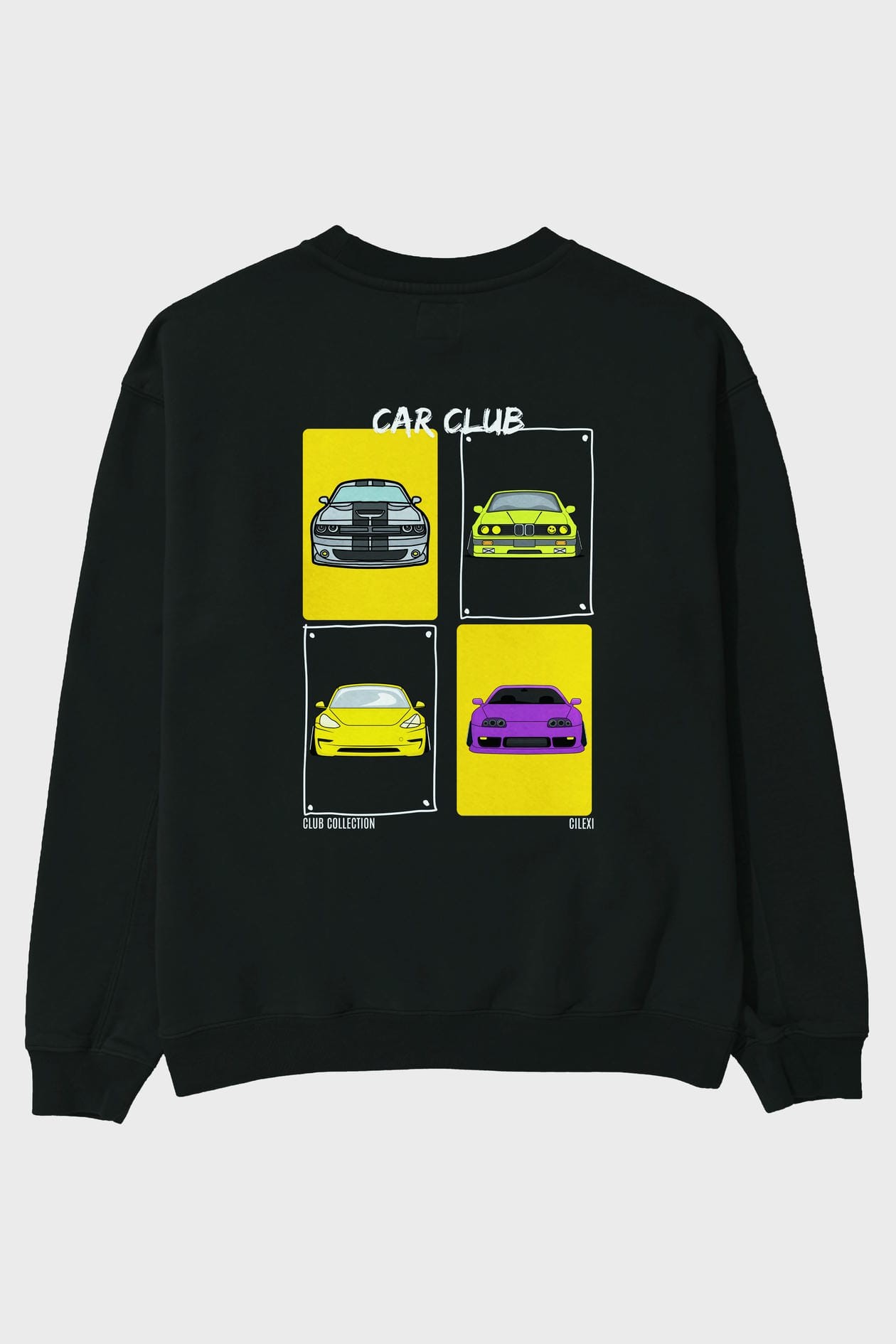 Car Club Arka Baskılı Oversize Sweatshirt Erkek Kadın Unisex