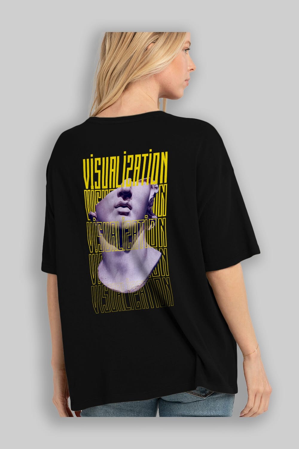 Visualization Yazılı Arka Baskılı Oversize t-shirt Erkek Kadın Unisex