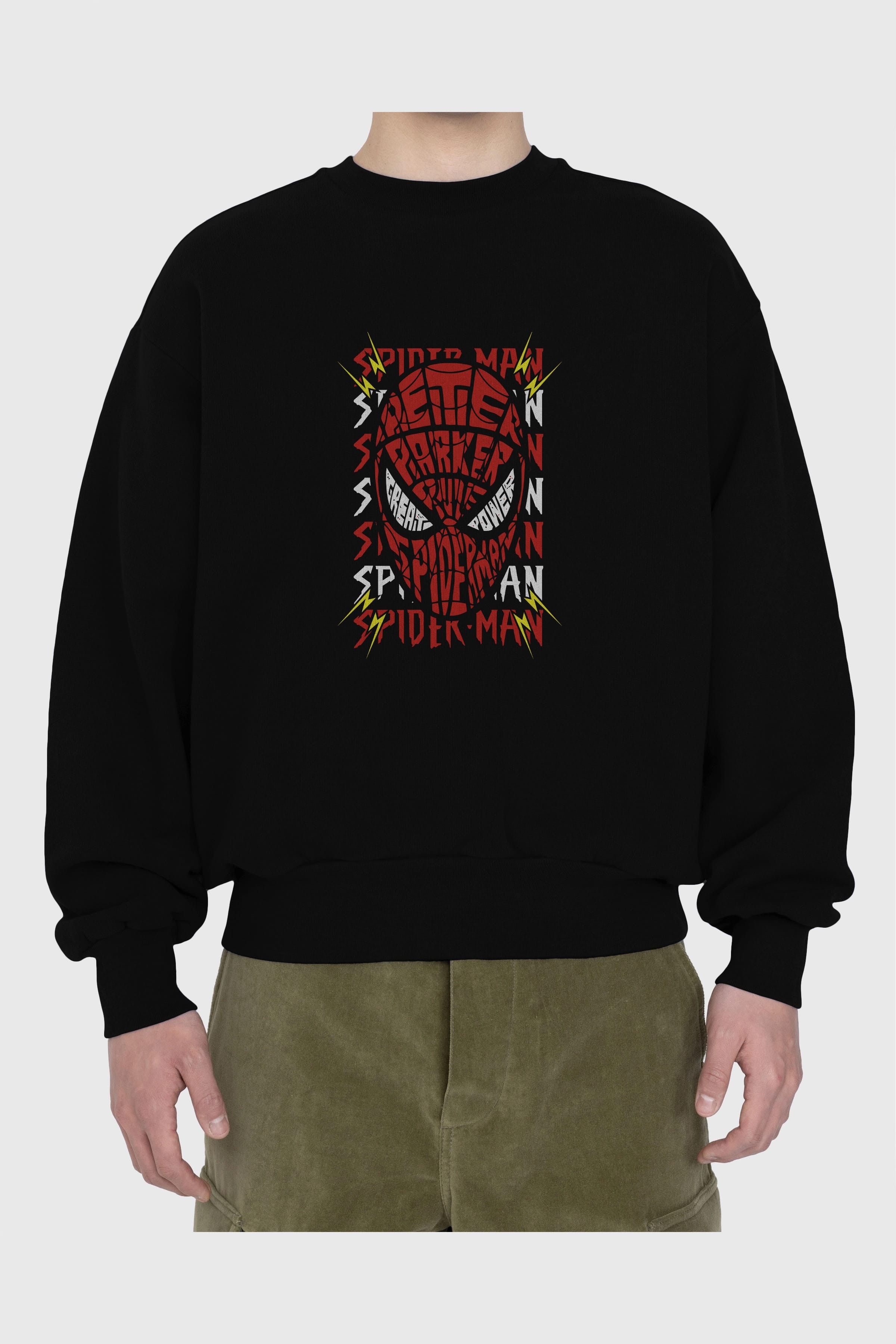 Spiderman (12) Ön Baskılı Oversize Sweatshirt Erkek Kadın Unisex