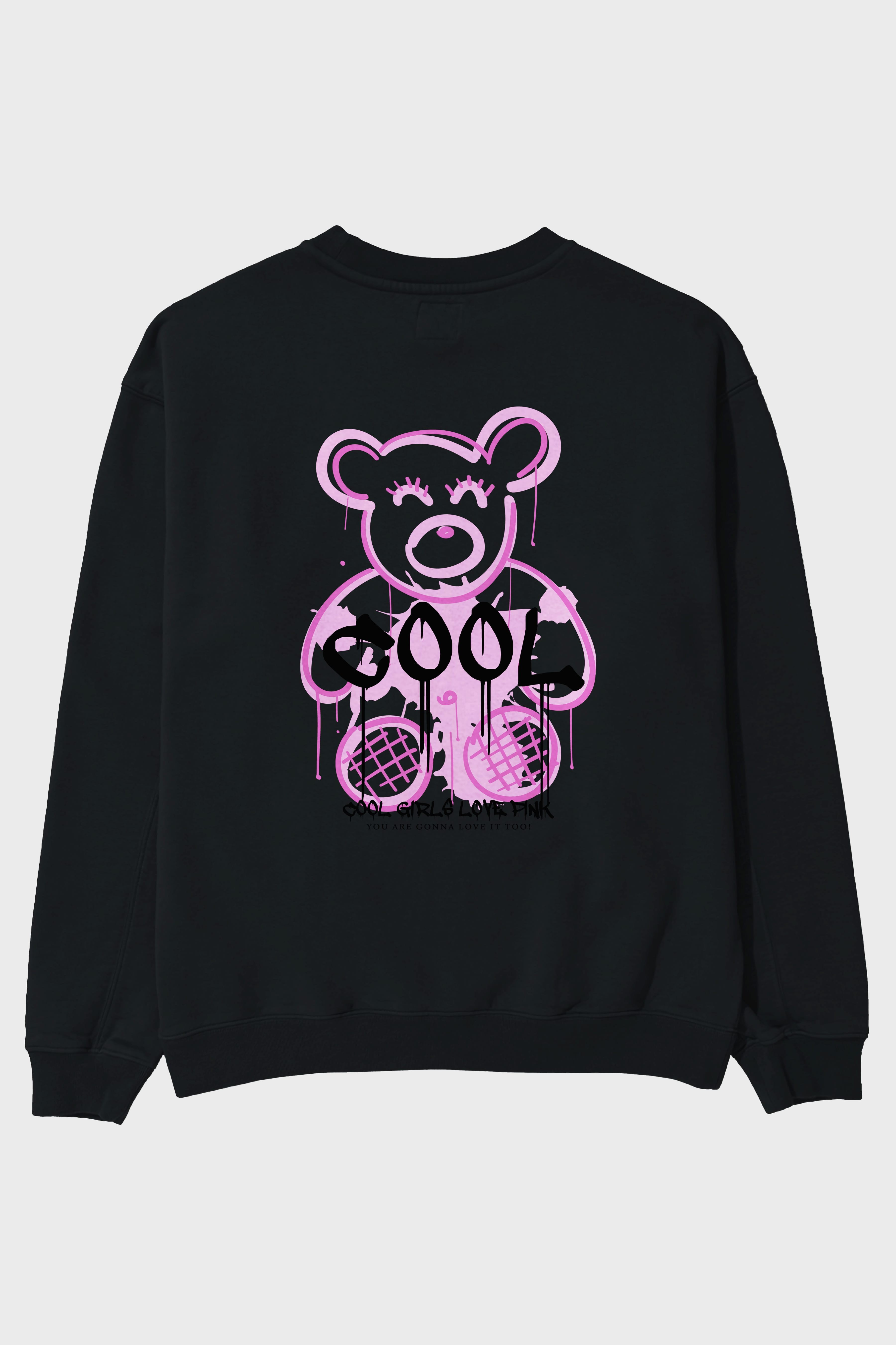Cool Bear Arka Baskılı Oversize Sweatshirt Erkek Kadın Unisex