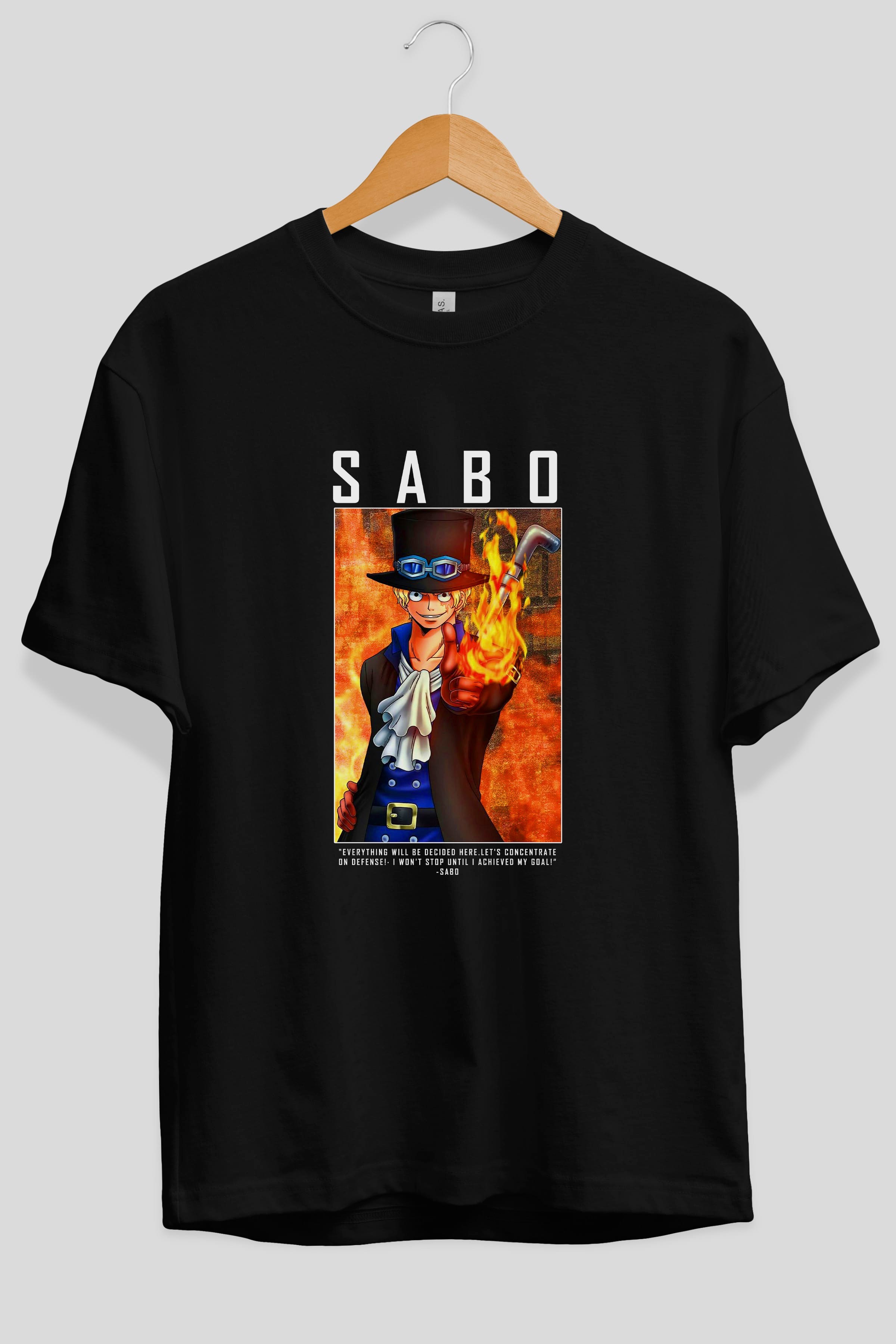 Sabo Anime Ön Baskılı Oversize t-shirt Erkek Kadın Unisex