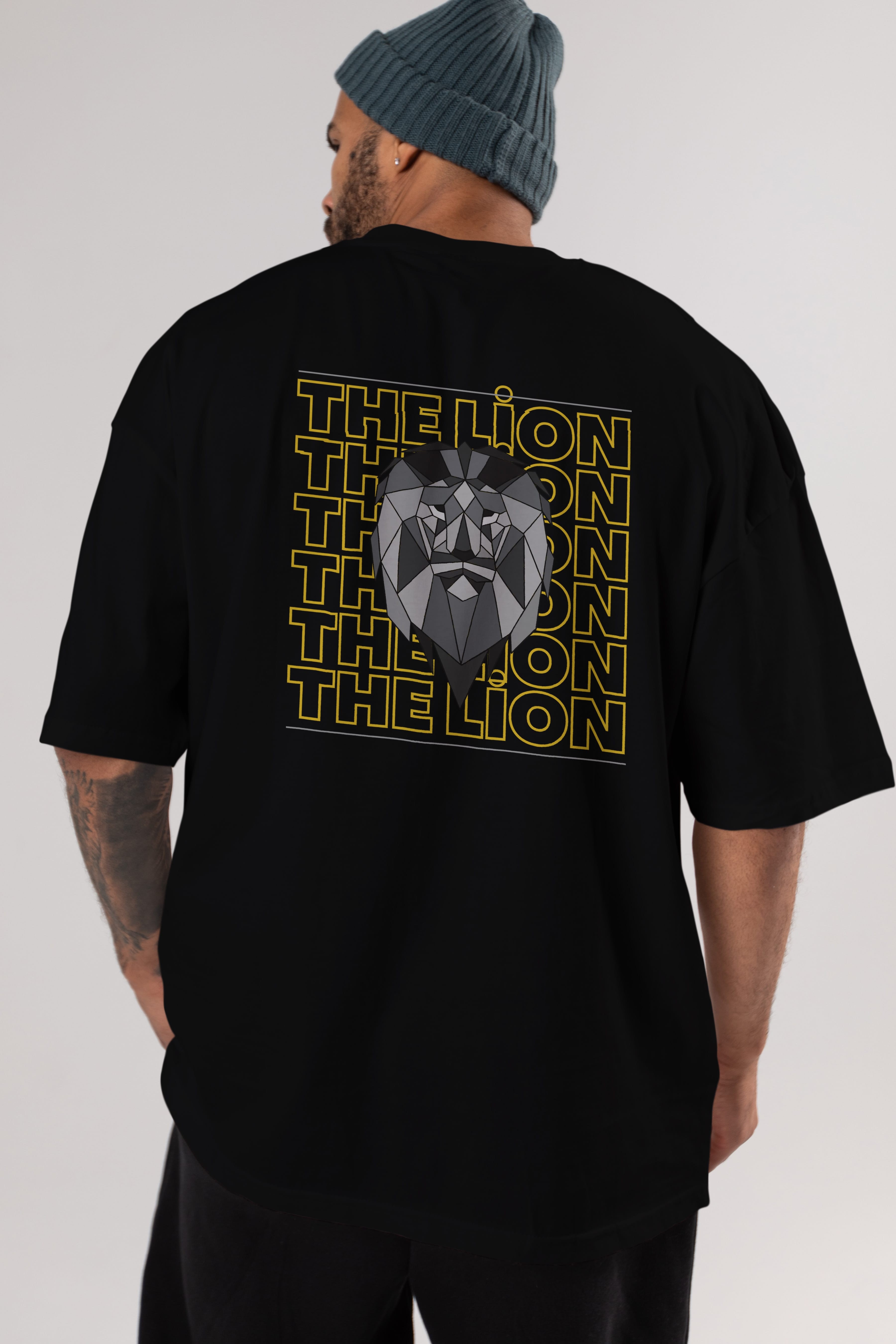 The Lion Yazılı Arka Baskılı Oversize t-shirt Erkek Kadın Unisex