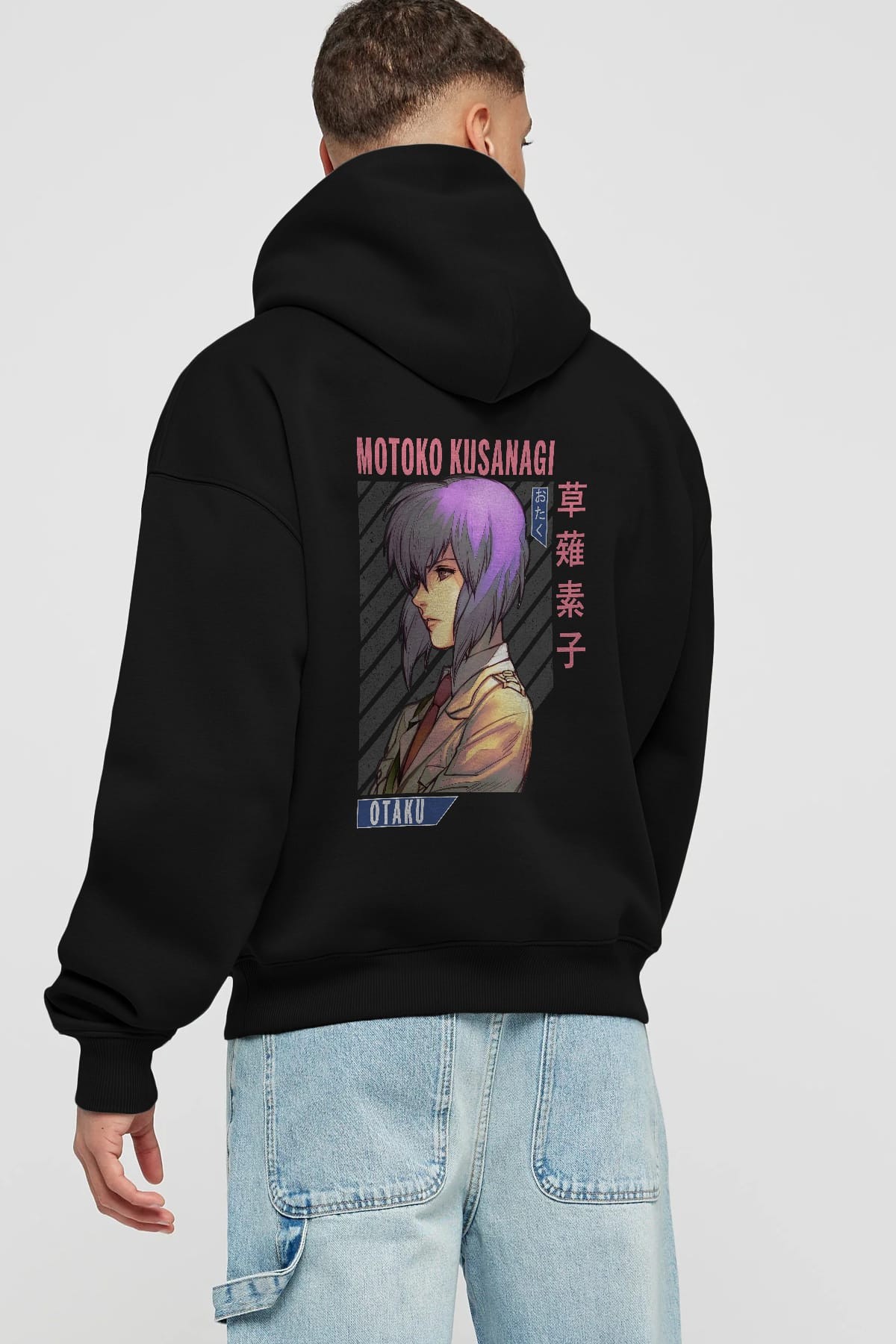 Motoko Kusanagi 4 Anime Arka Baskılı Hoodie Oversize Kapüşonlu Sweatshirt Erkek Kadın Unisex