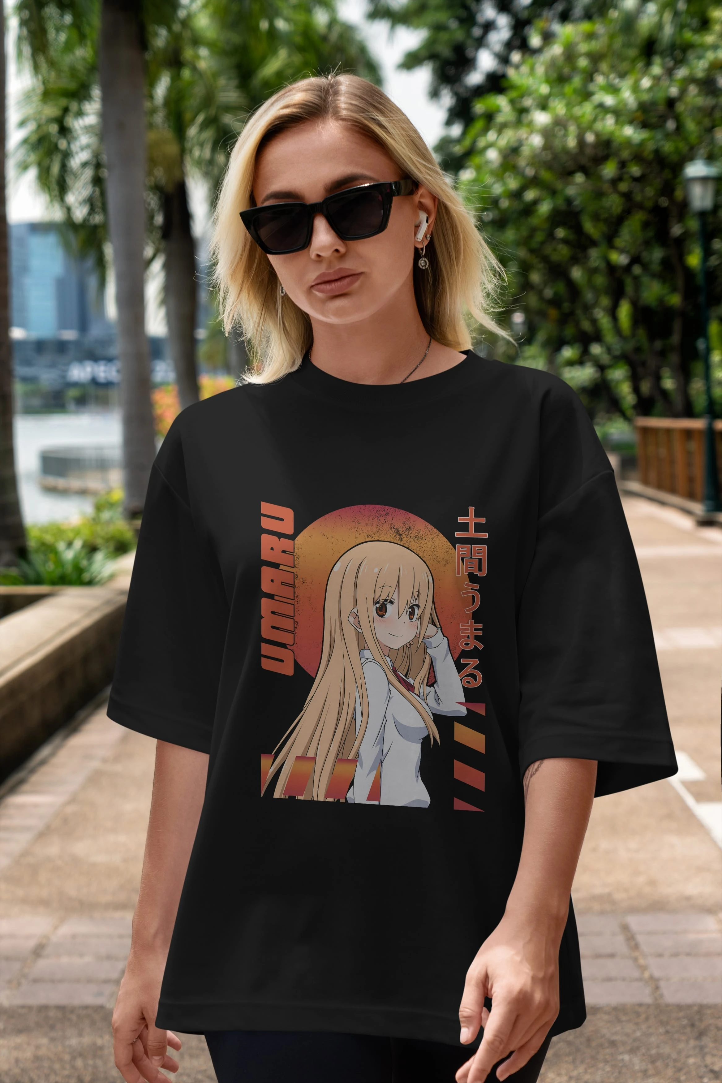 Umaru Doma 5 Anime Ön Baskılı Oversize t-shirt %100 pamuk Erkek Kadın Unisex