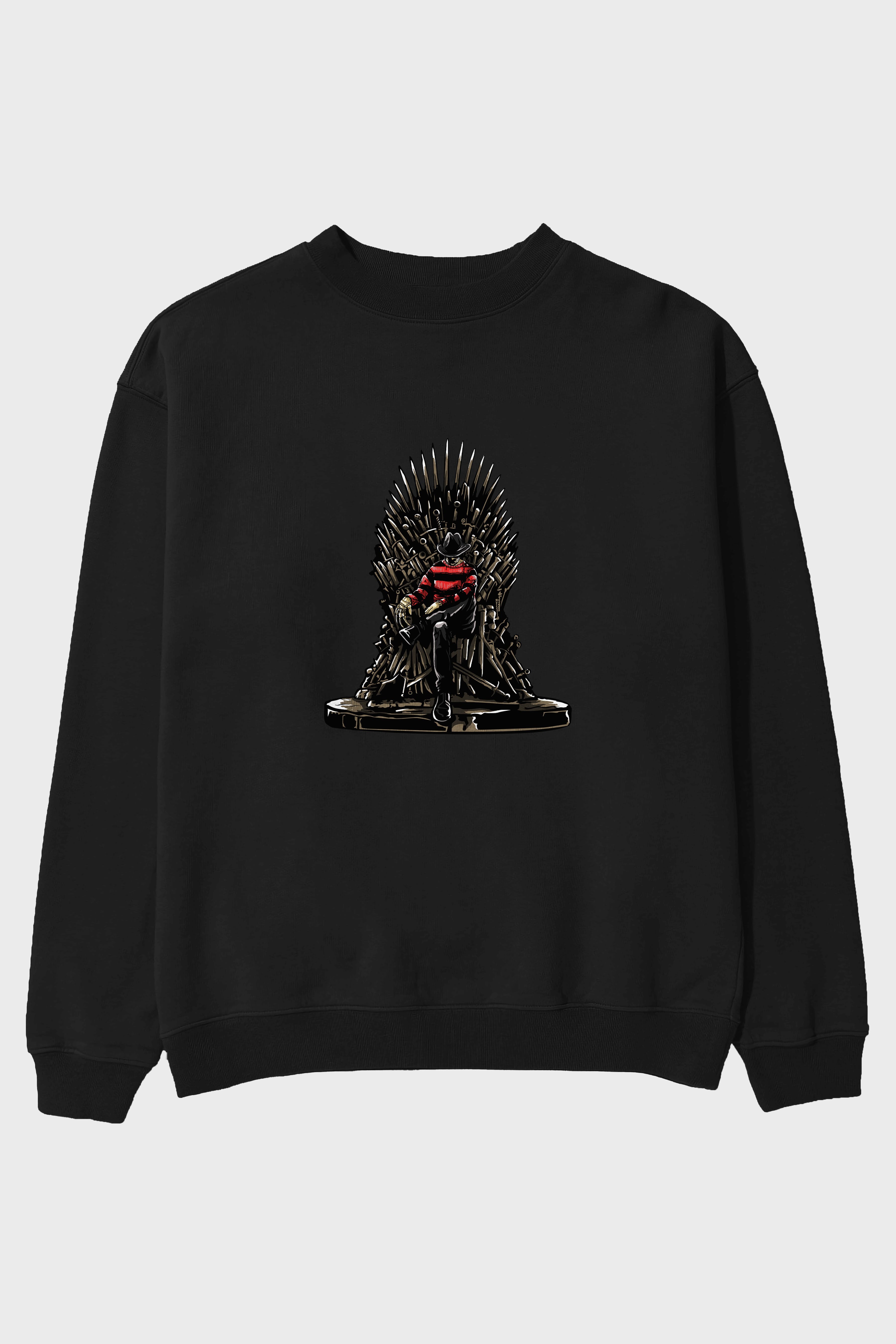 Nightmare Throne Ön Baskılı Oversize Sweatshirt Erkek Kadın Unisex