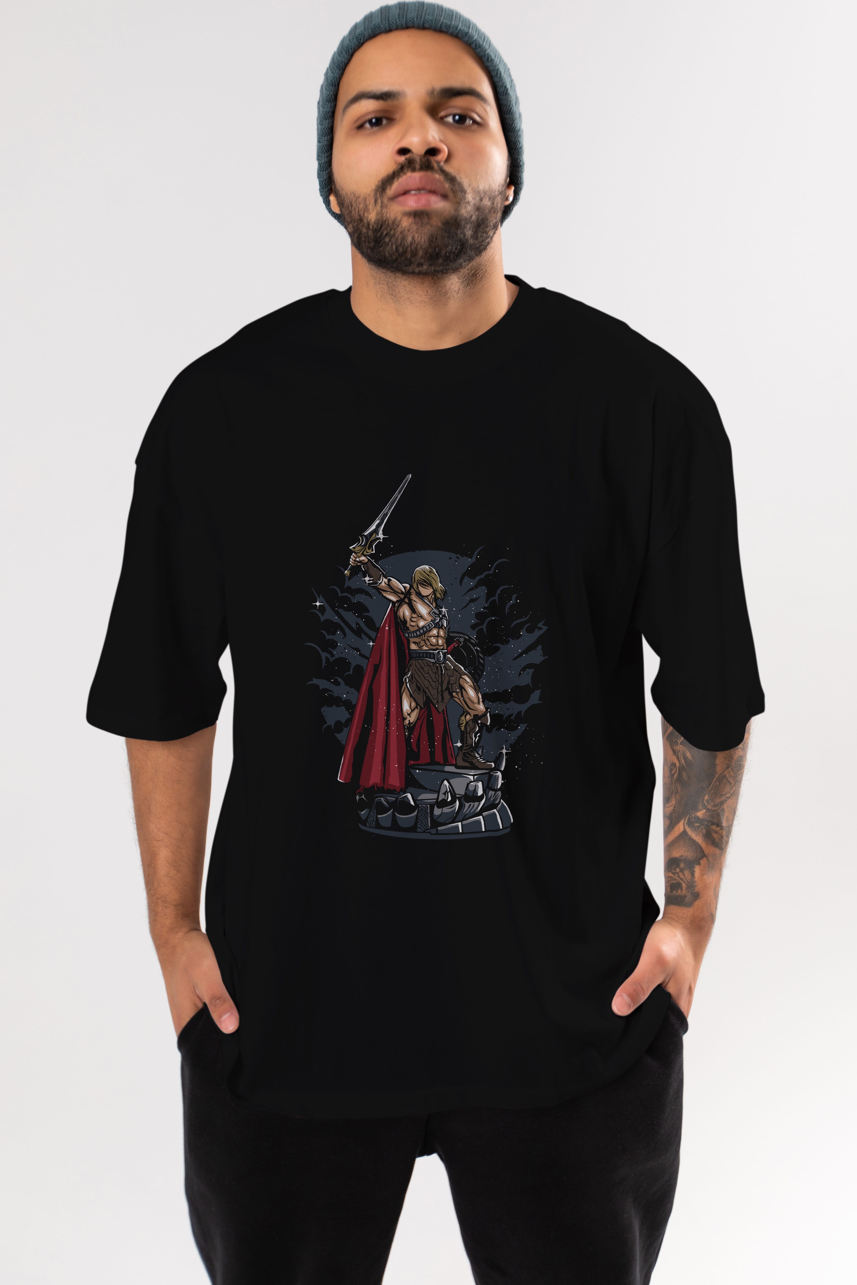 Warrior Ön Baskılı Oversize t-shirt Erkek Kadın Unisex %100 Pamuk tişort