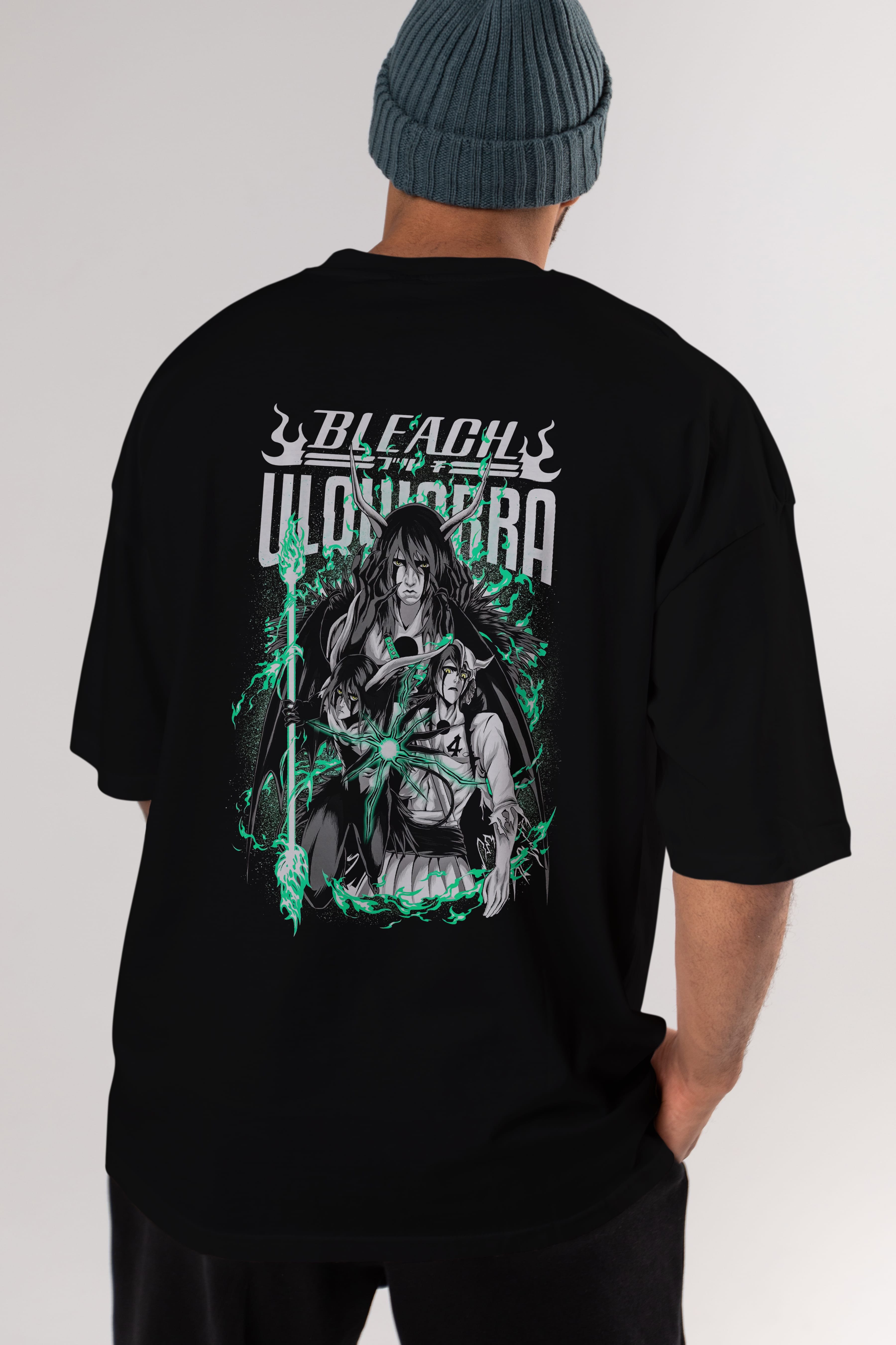 BLEACH(ULQUIARRA) Anime Arka Baskılı Oversize t-shirt Erkek Kadın Unisex