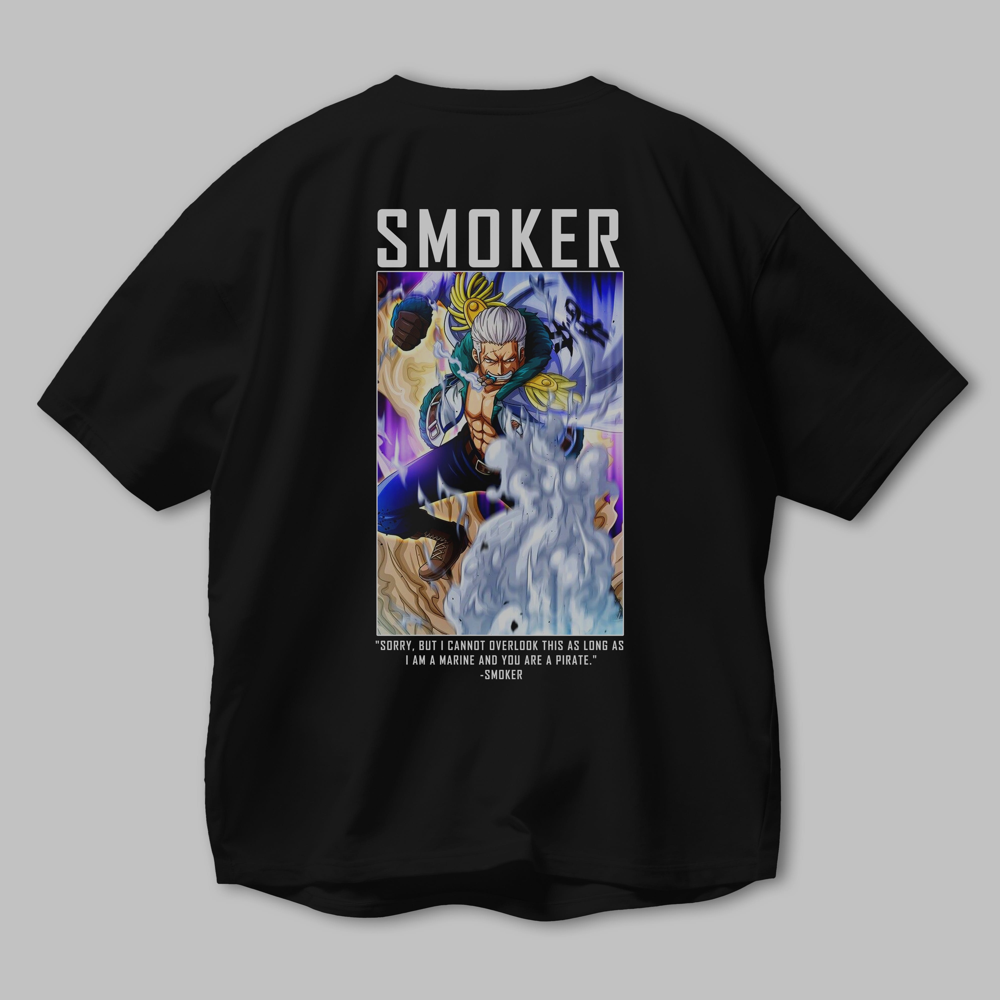 Smoker Anime Arka Baskılı Oversize t-shirt Erkek Kadın Unisex %100 pamuk tişort