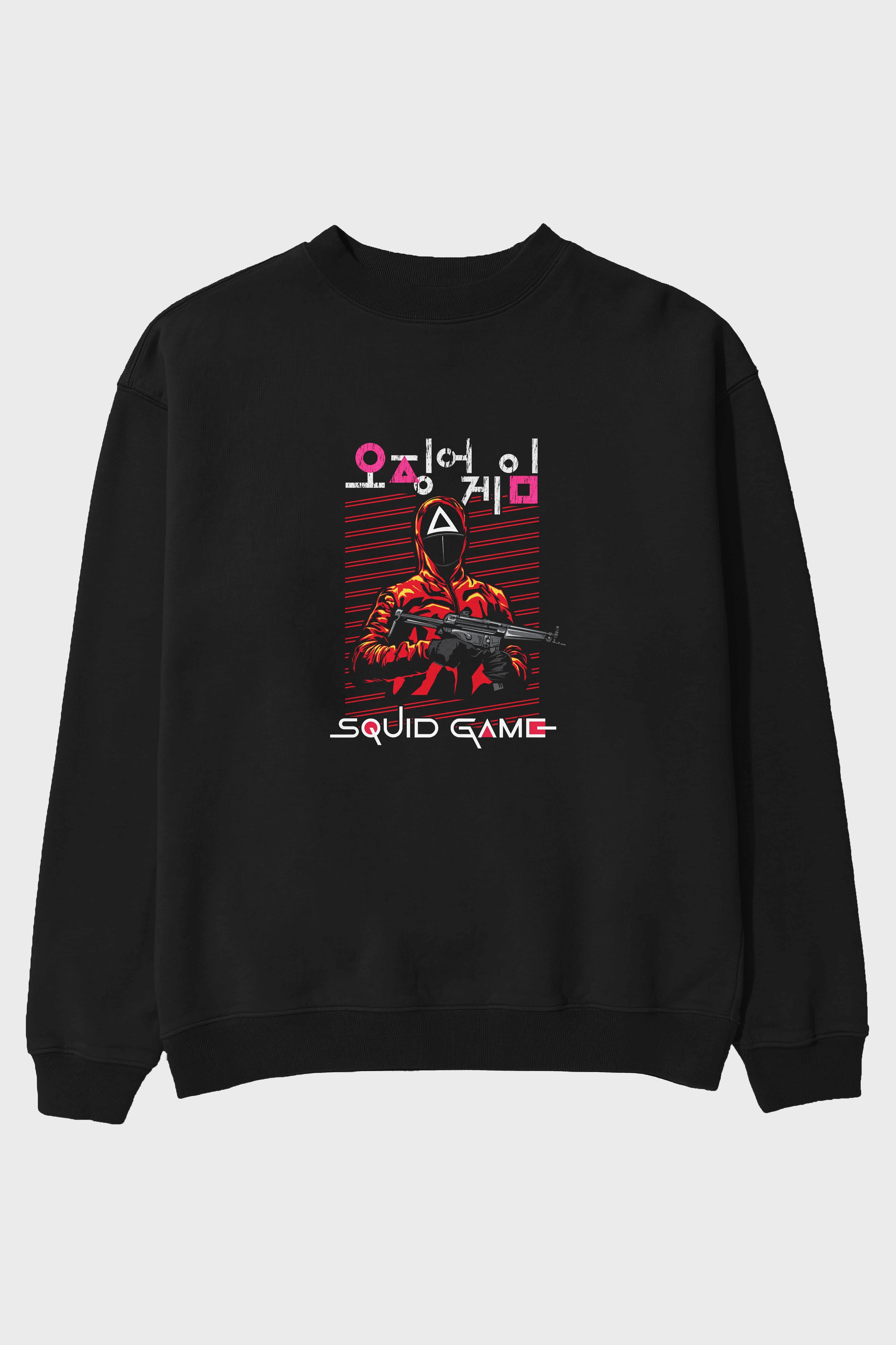 Squid Game (2) Ön Baskılı Oversize Sweatshirt Erkek Kadın Unisex