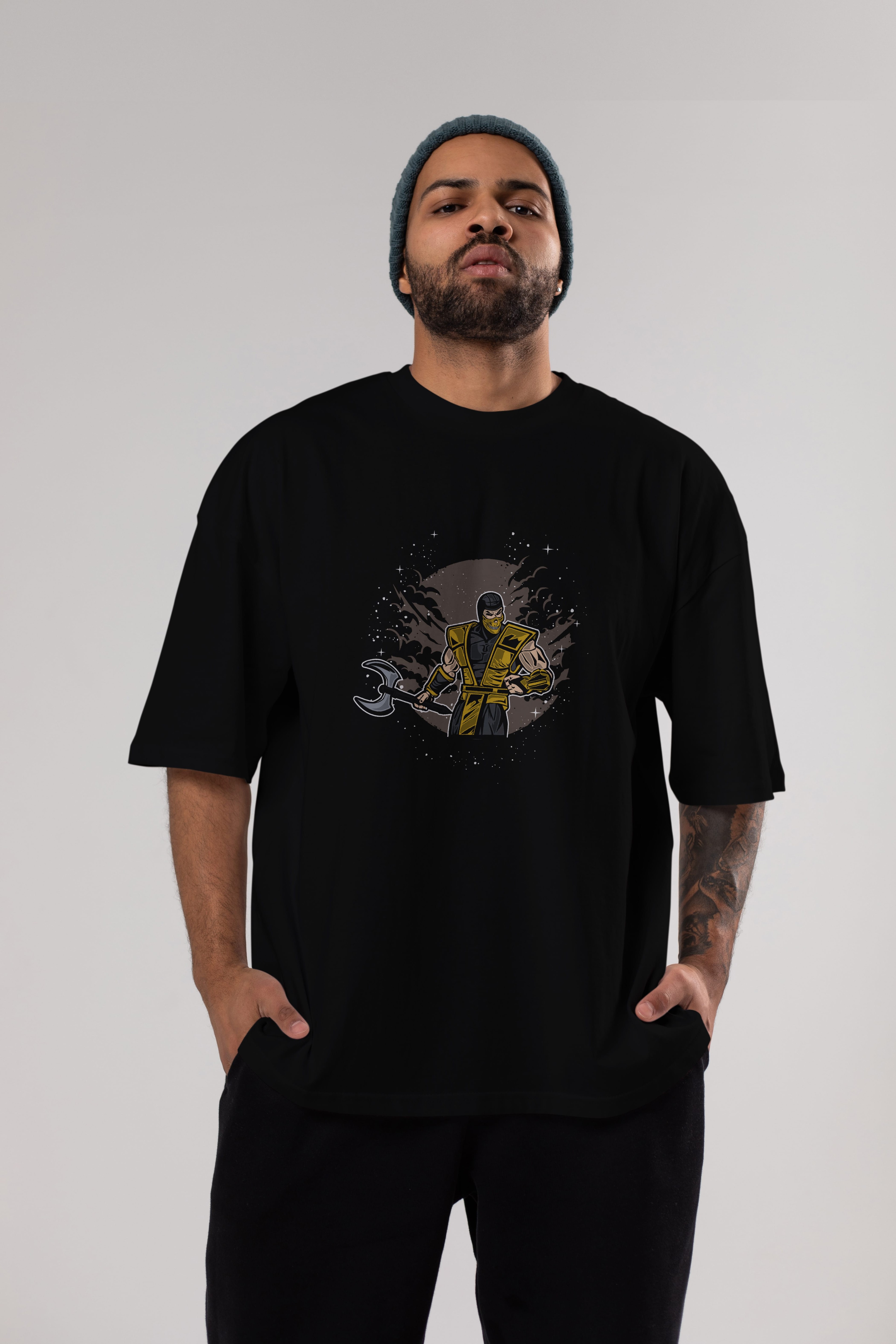 SCORPION Ön Baskılı Oversize t-shirt Erkek Kadın Unisex %100 Pamuk tişort
