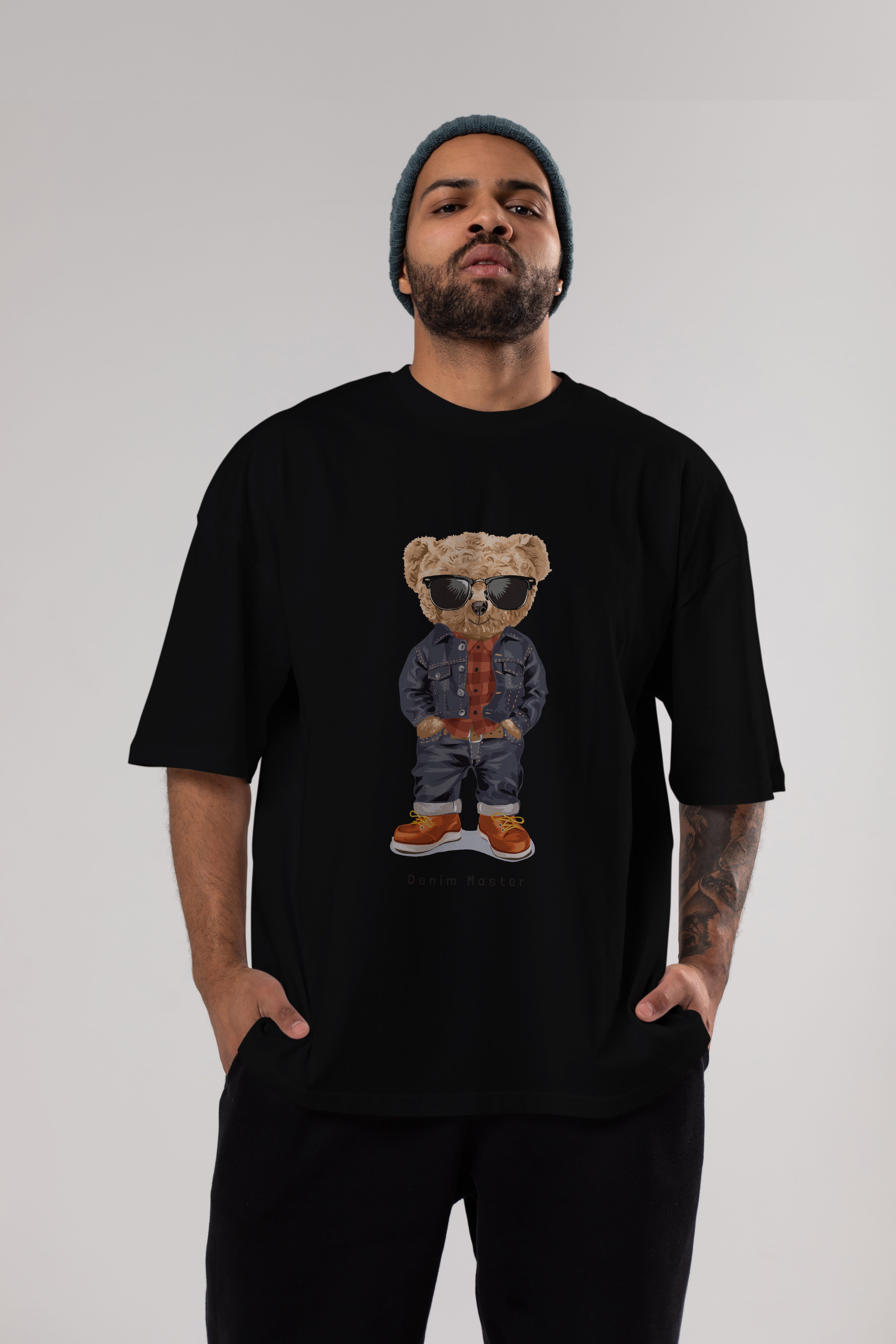 Teddy Bear Tarz Ön Baskılı Oversize t-shirt Erkek Kadın Unisex %100 Pamuk