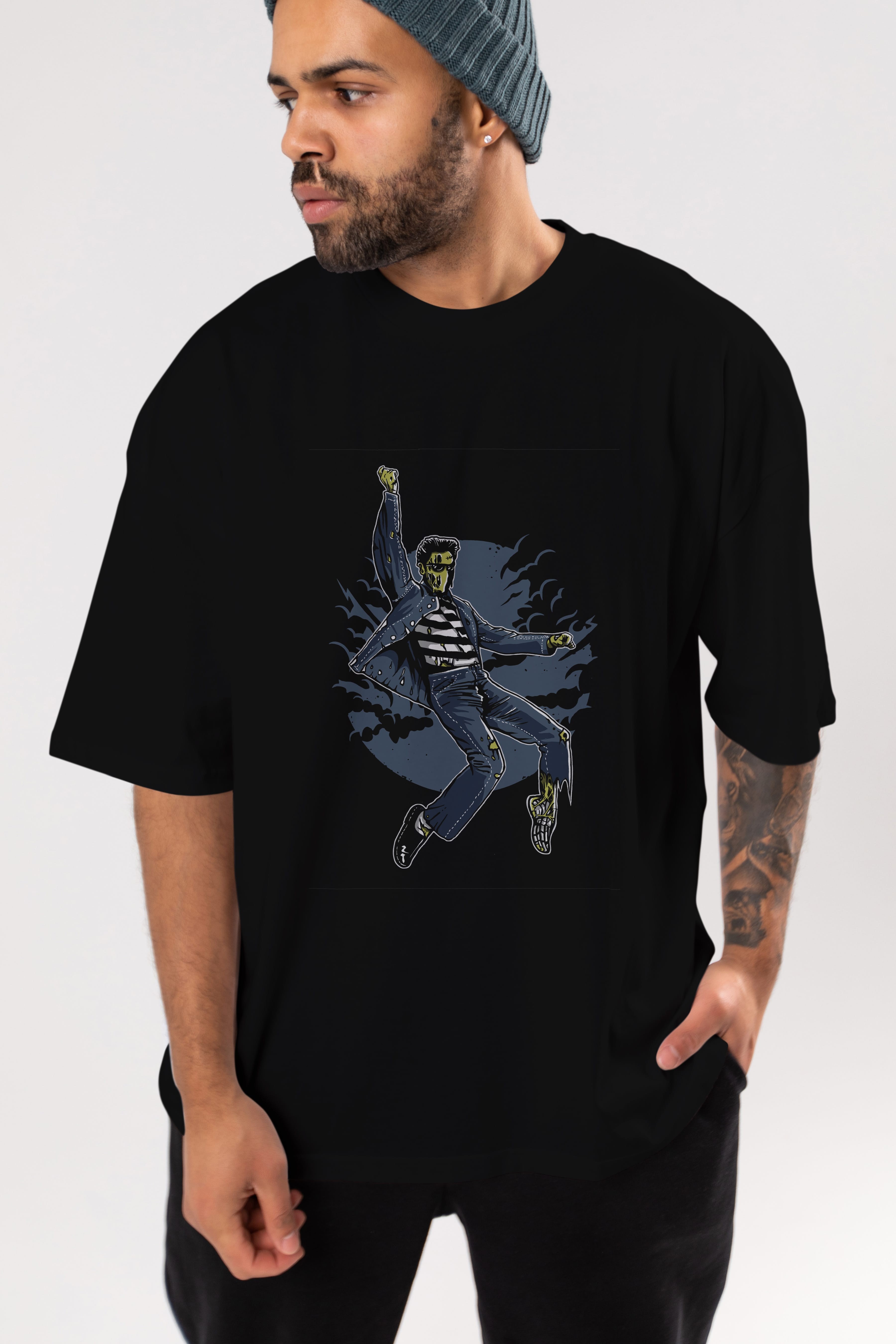 Zombie King Ön Baskılı Oversize t-shirt Erkek Kadın Unisex %100 Pamuk tişort
