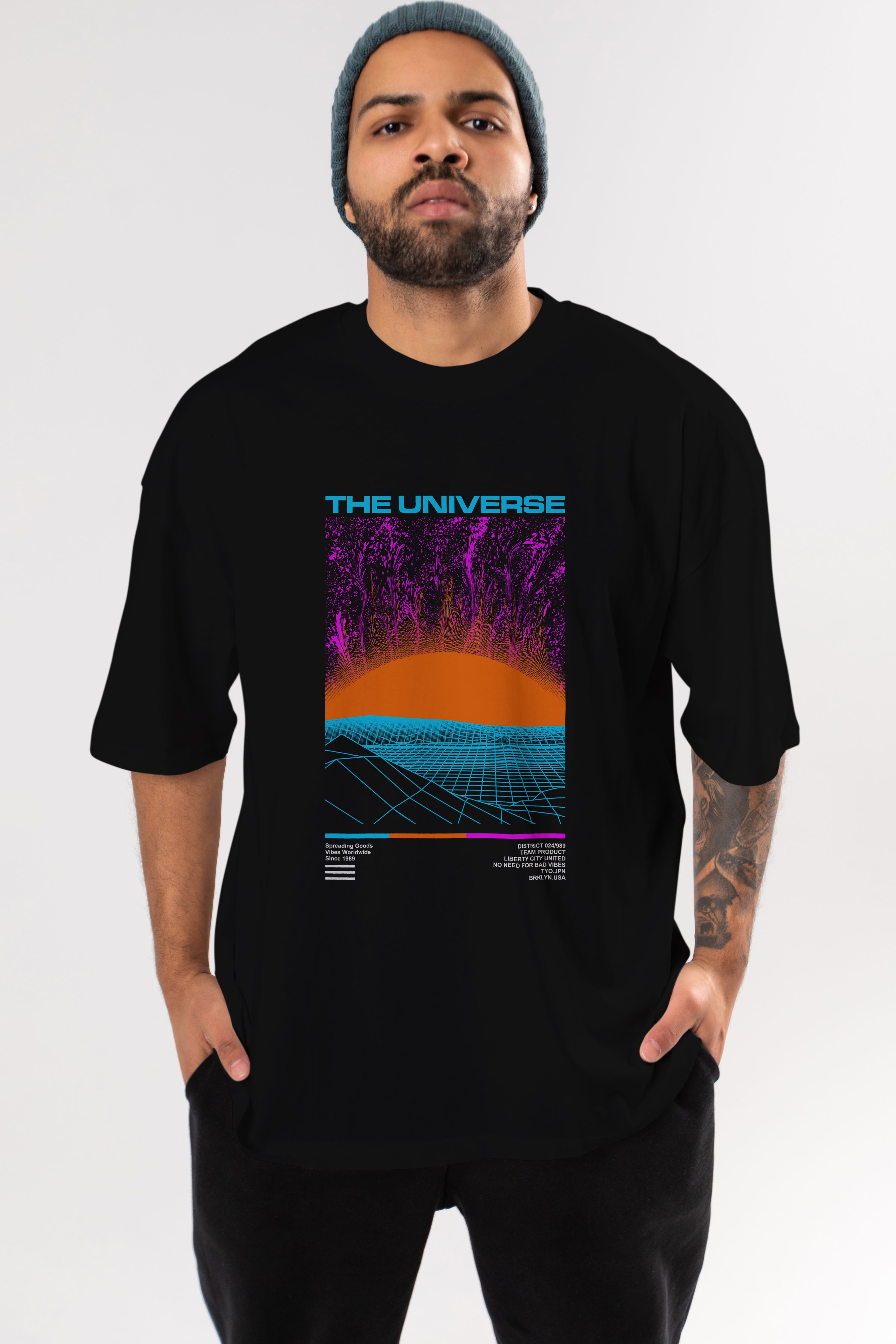 The Universe Ön Baskılı Oversize t-shirt Erkek Kadın Unisex