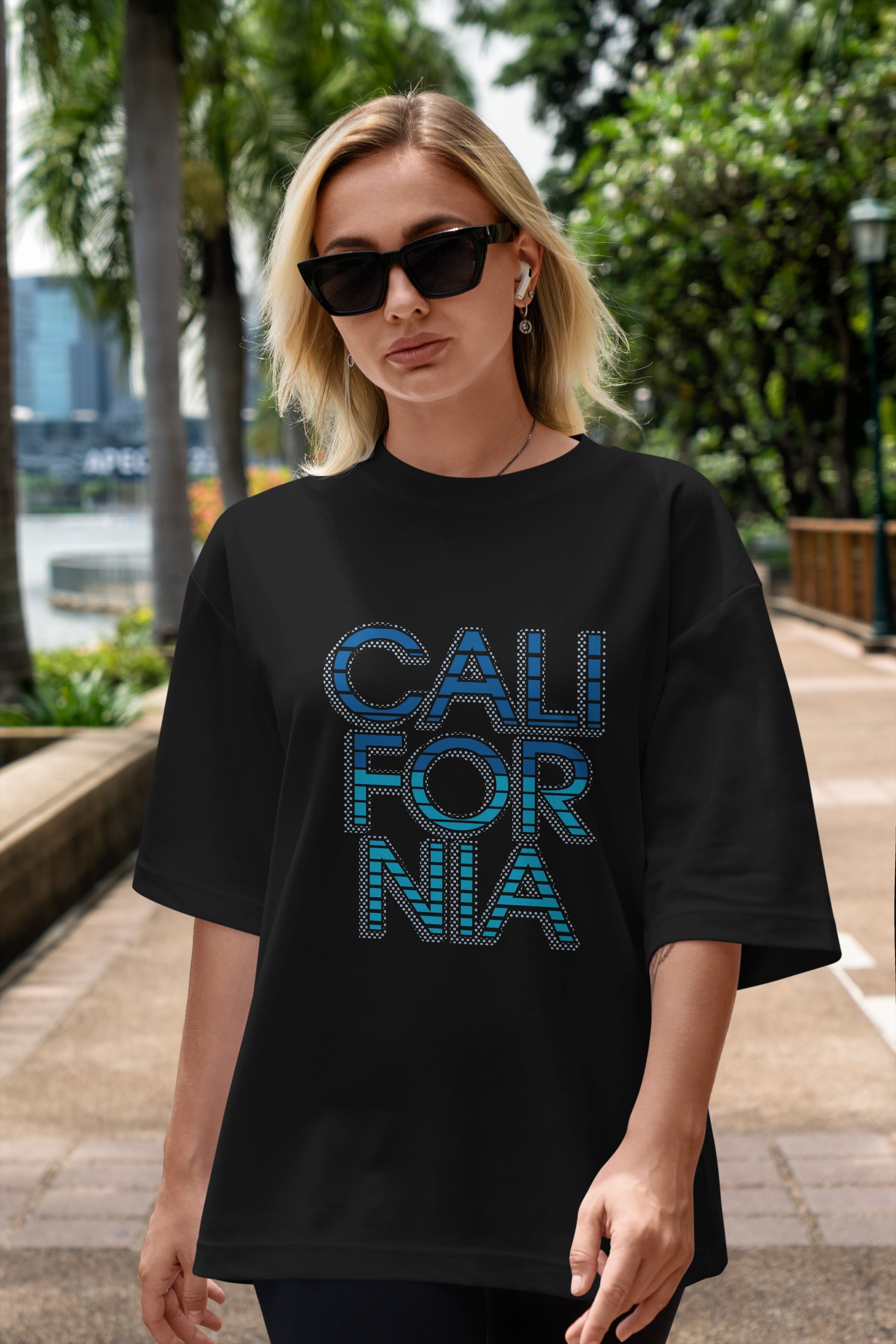 California 3 Ön Baskılı Oversize t-shirt Erkek Kadın Unisex