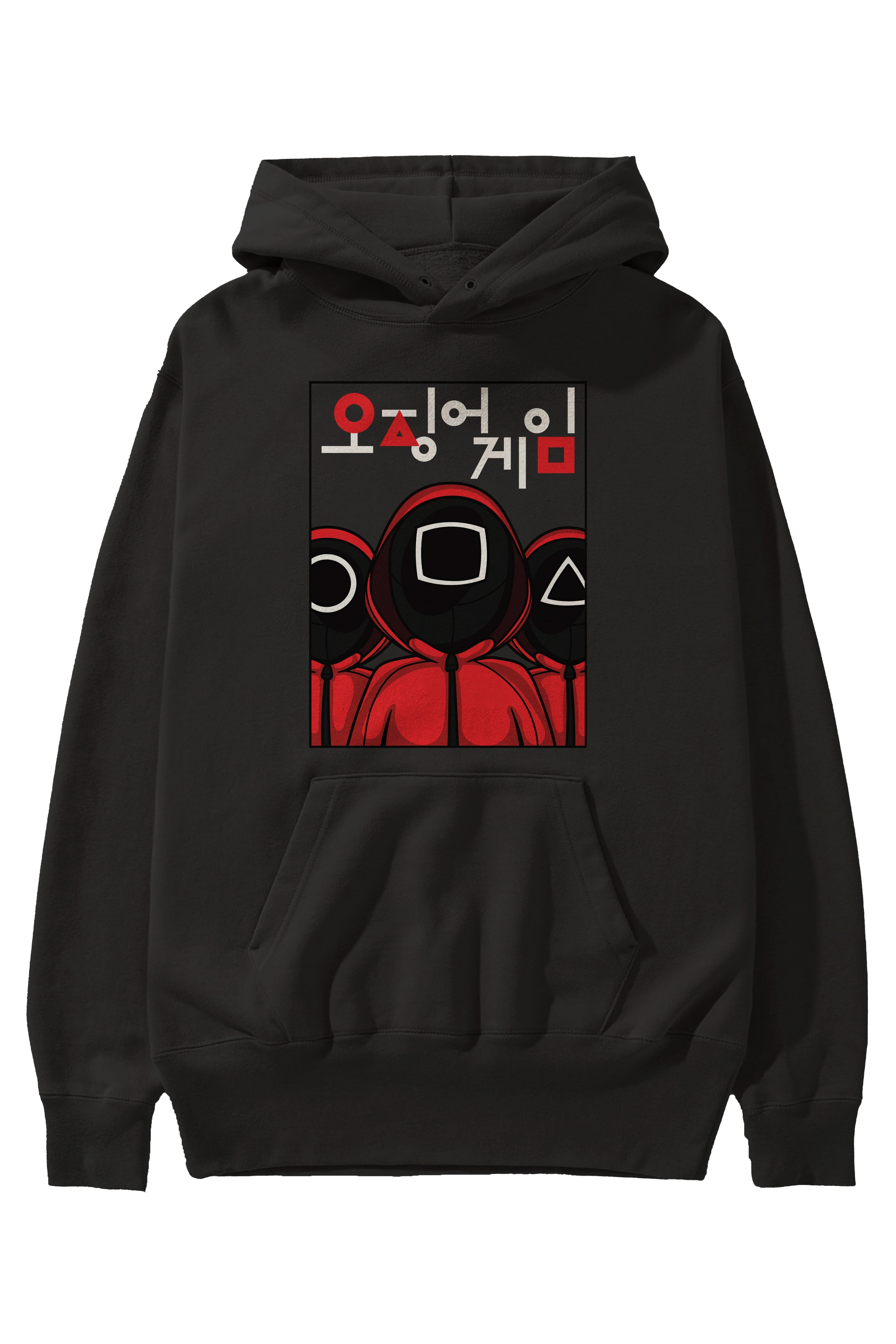 Squid Game (7) Ön Baskılı Hoodie Oversize Kapüşonlu Sweatshirt Erkek Kadın Unisex