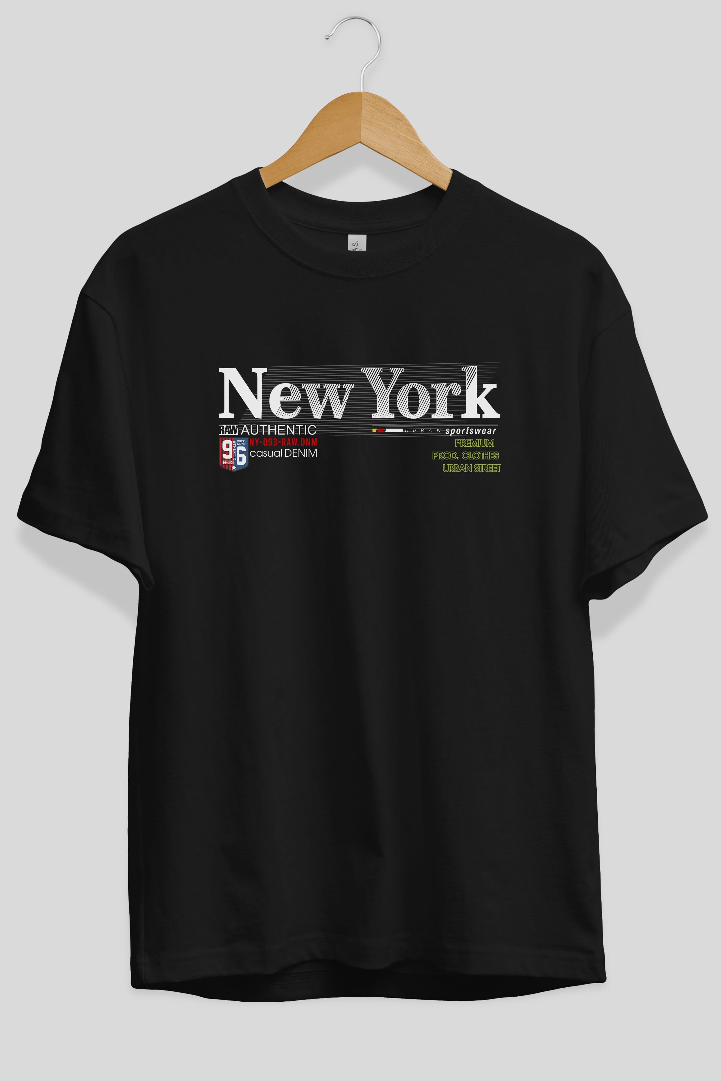 New York 96 Ön Baskılı Oversize t-shirt Erkek Kadın Unisex