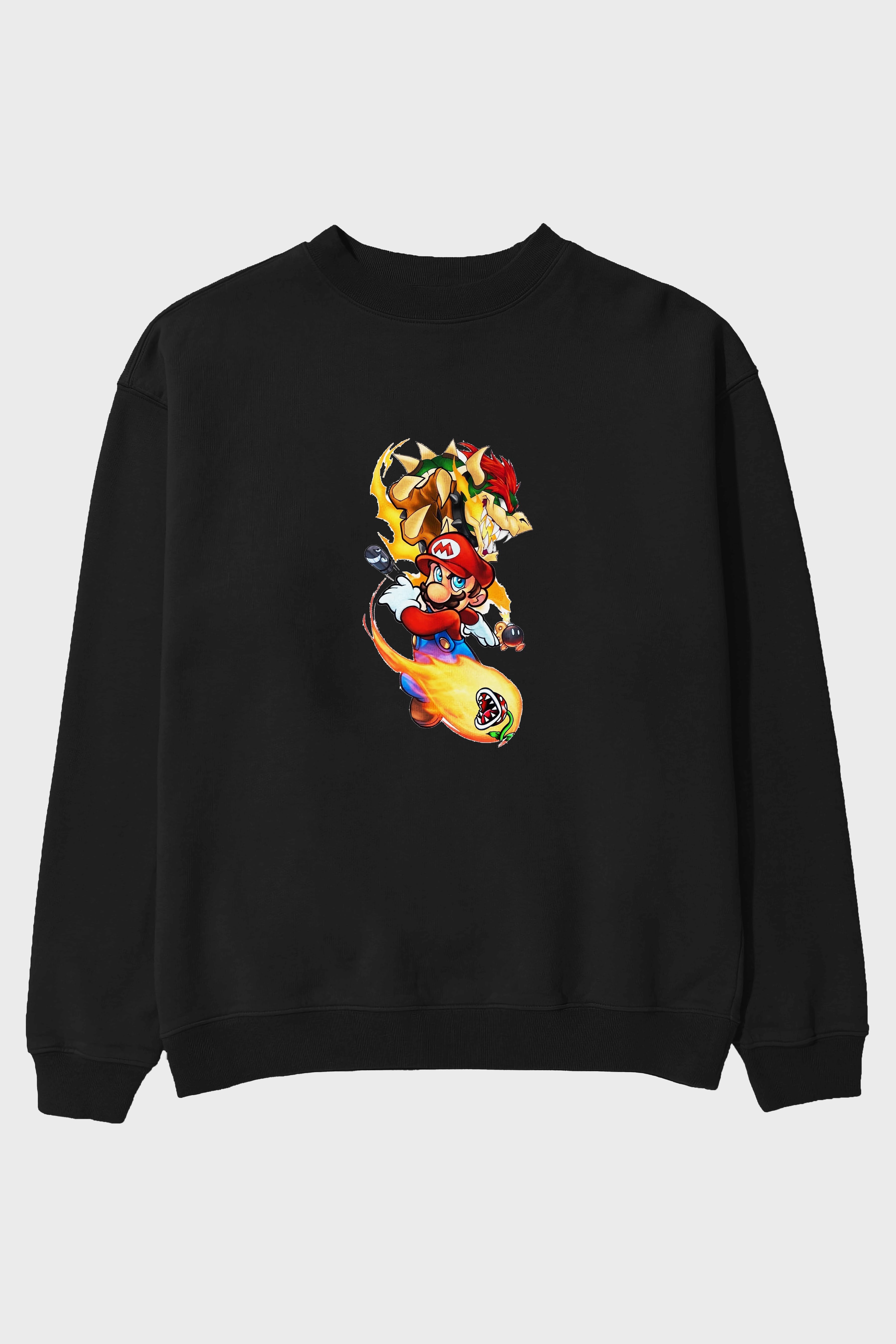 Super Mario 1 Ön Baskılı Oversize Sweatshirt Erkek Kadın Unisex