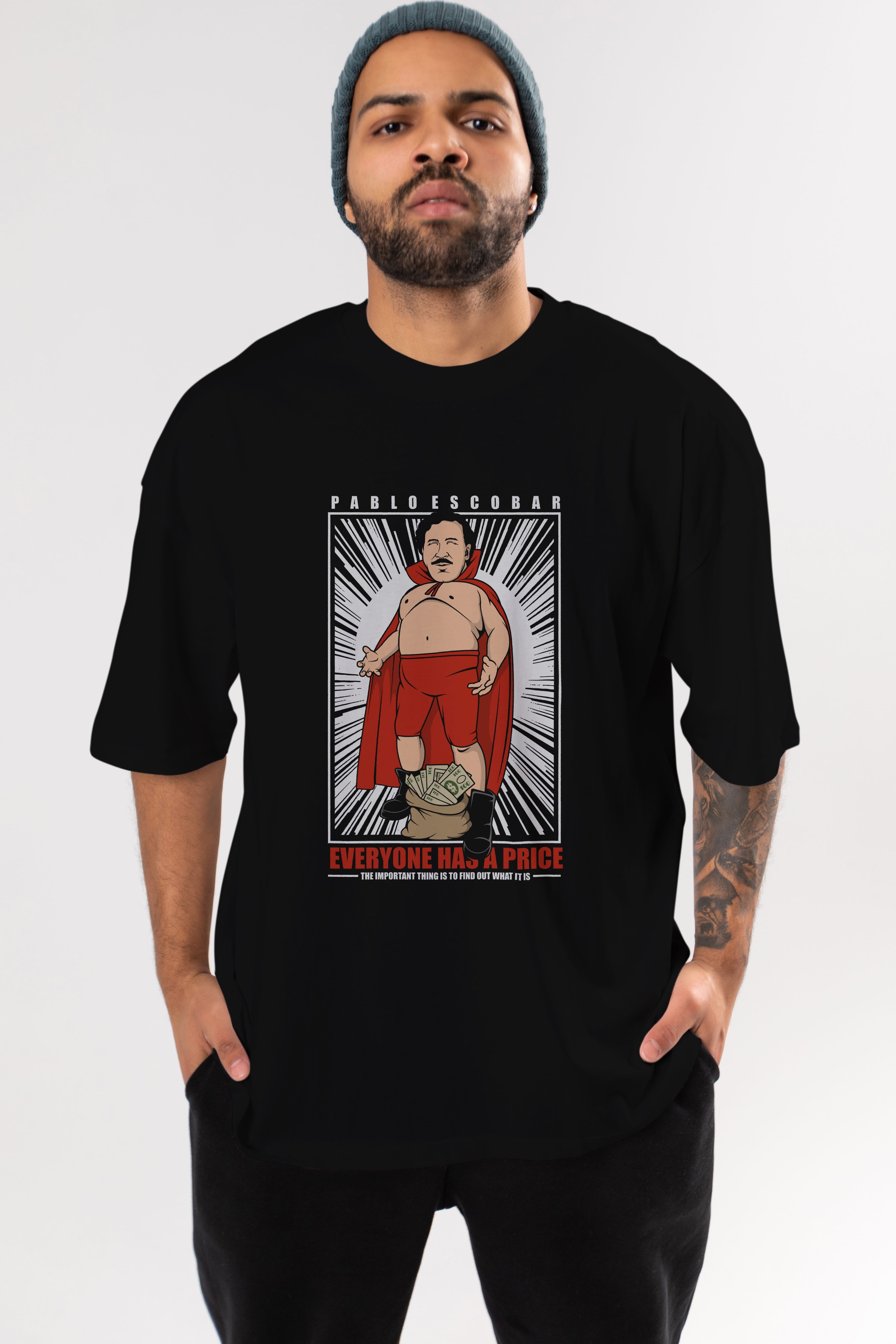 Pablo Escobar Luchador Ön Baskılı Oversize t-shirt Erkek Kadın Unisex %100 Pamuk tişort