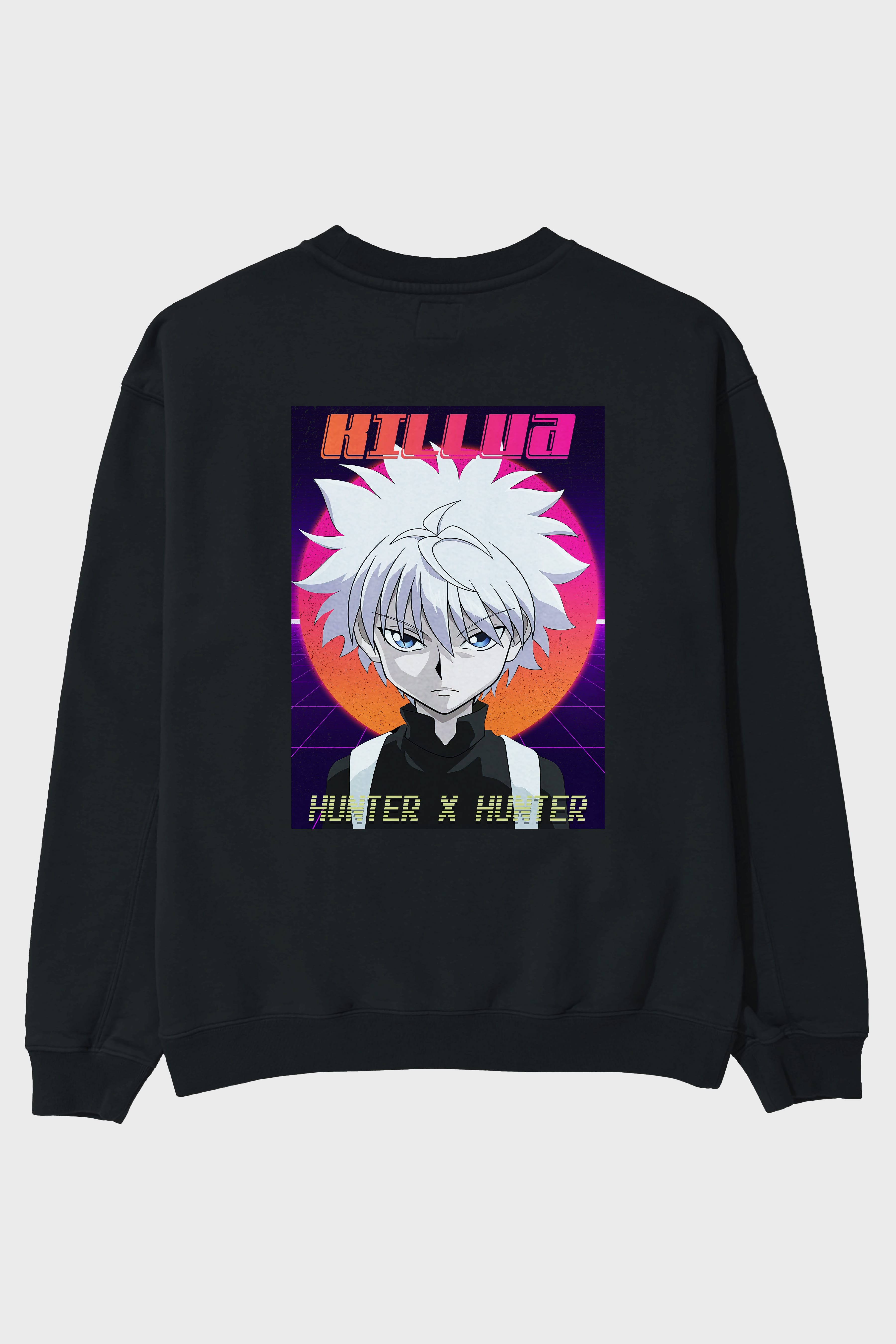 Killua Zoldyck 12 1 Anime Arka Baskılı Oversize Sweatshirt Erkek Kadın Unisex