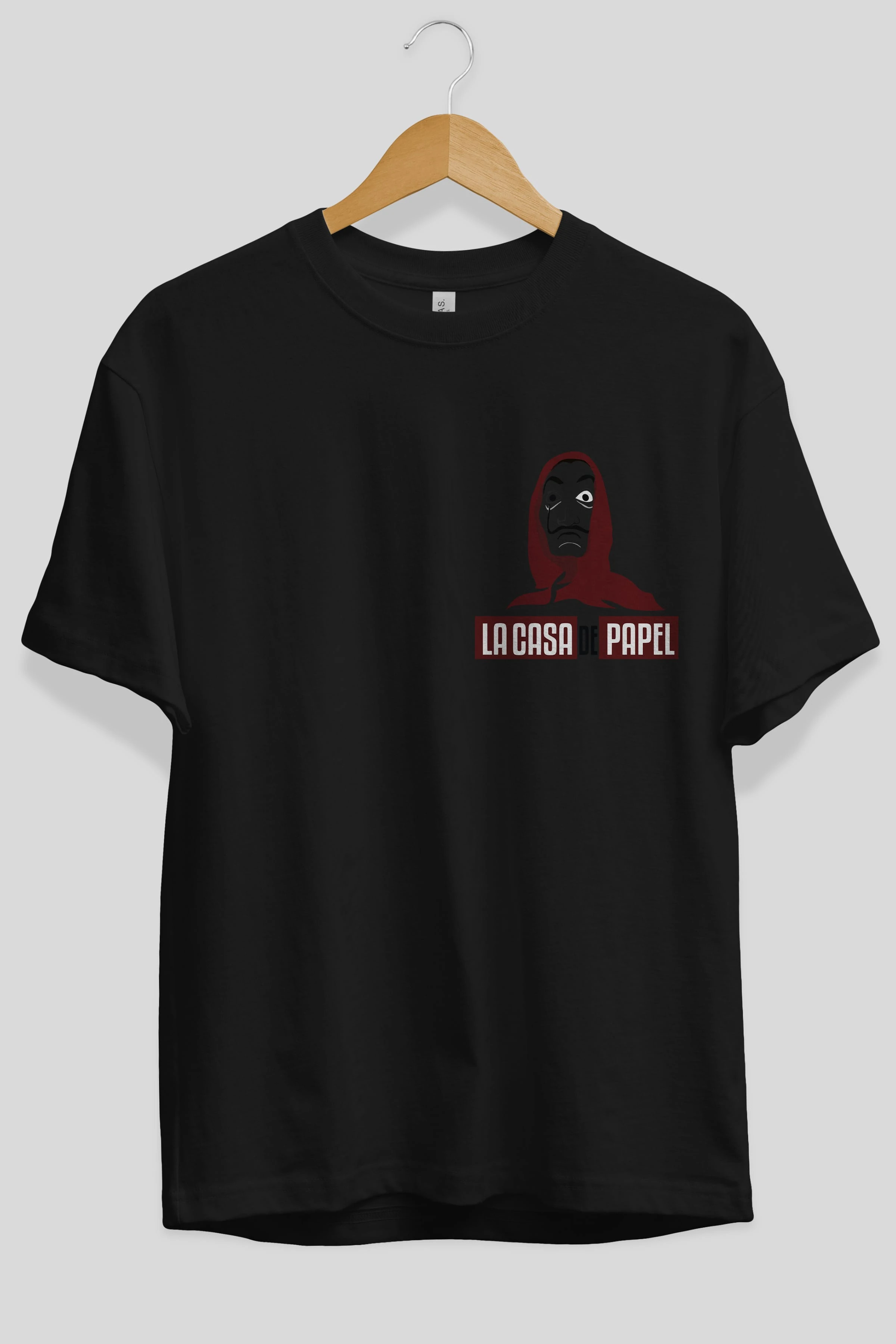 La Casa De Papel (1) Ön Sol Baskılı Oversize t-shirt Erkek Kadın Unisex %100 Pamuk Bisiklet Yaka tişort