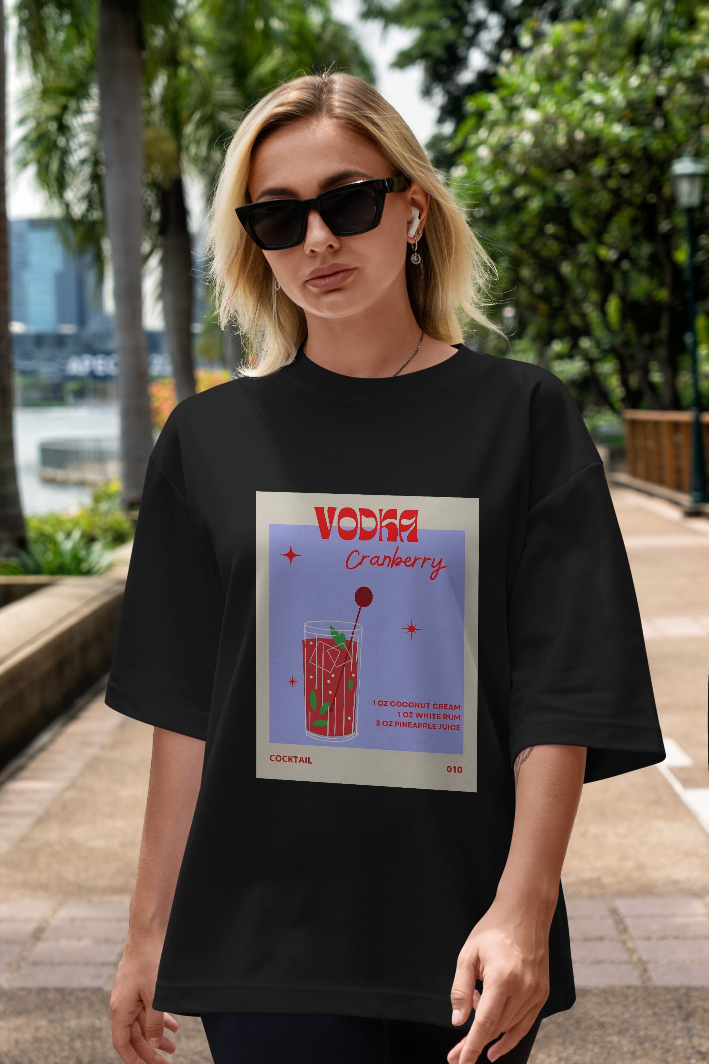 Vodka Cranberry Ön Baskılı Oversize t-shirt Erkek Kadın Unisex %100 Pamuk Bisiklet Yaka tişort