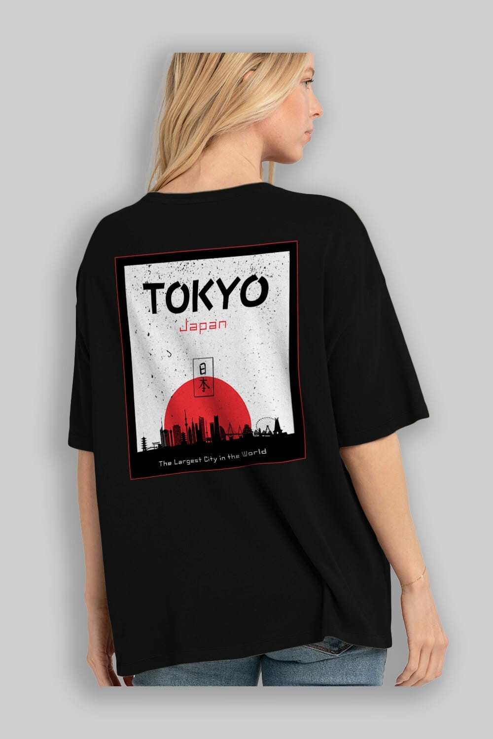 Tokyo Japan Yazılı Arka Baskılı Oversize t-shirt Erkek Kadın Unisex