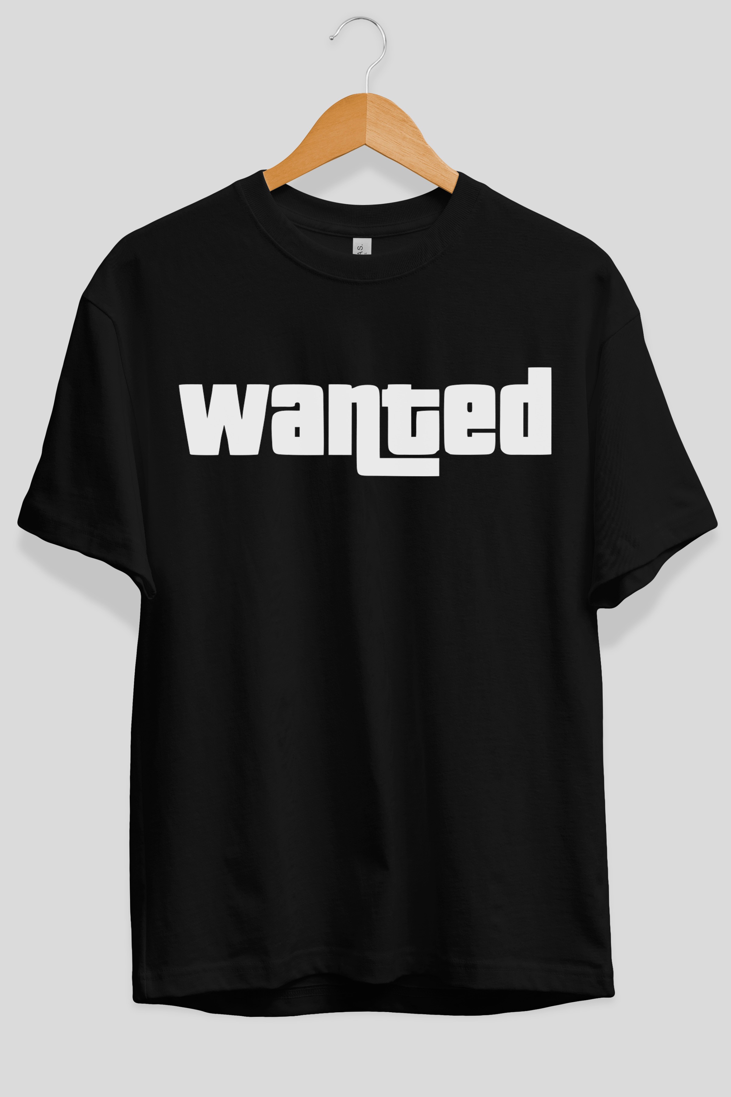Wanted Ön Baskılı Oversize t-shirt %100 pamuk Erkek Kadın Unisex