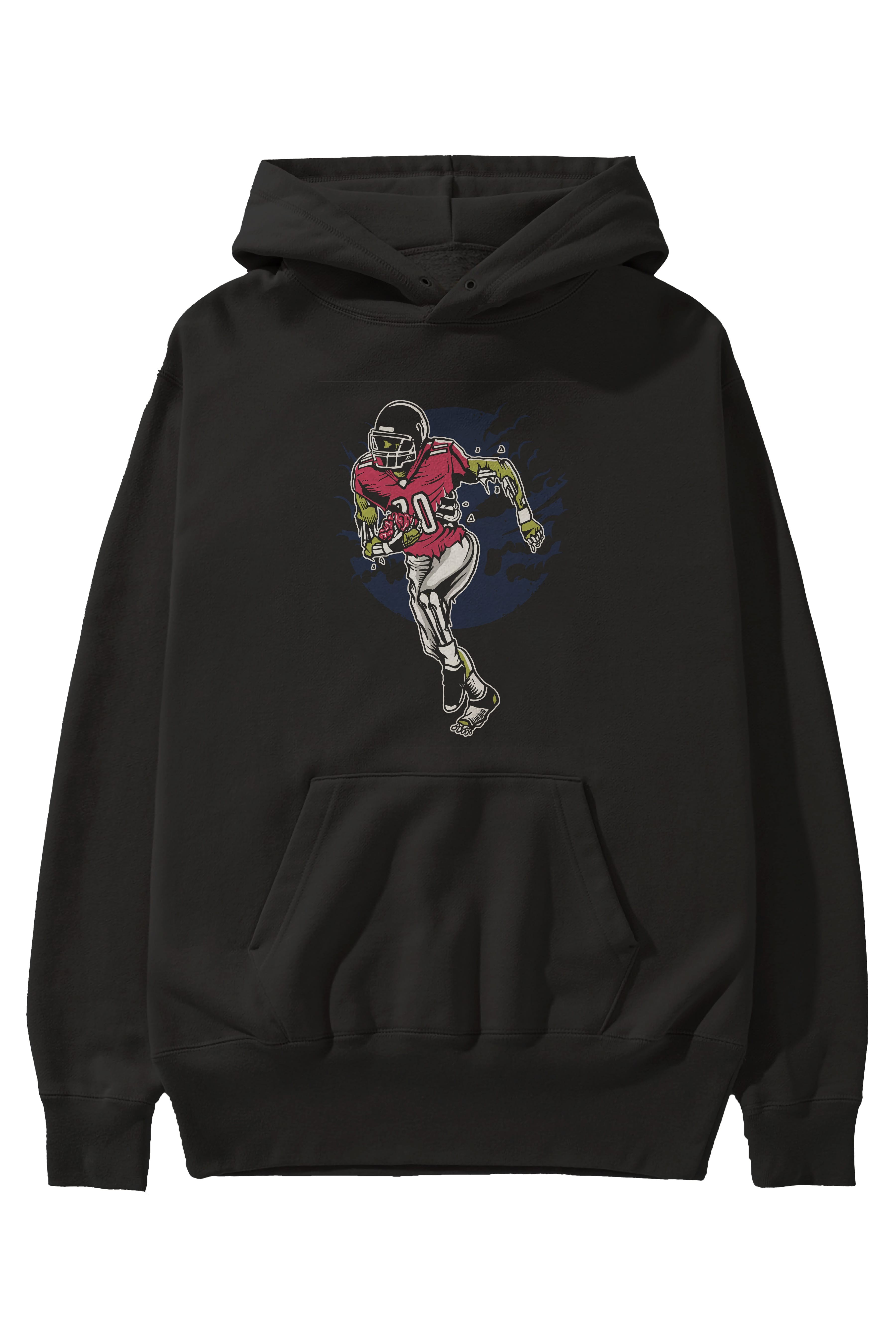 Zombie Football Ön Baskılı Hoodie Oversize Kapüşonlu Sweatshirt Erkek Kadın Unisex