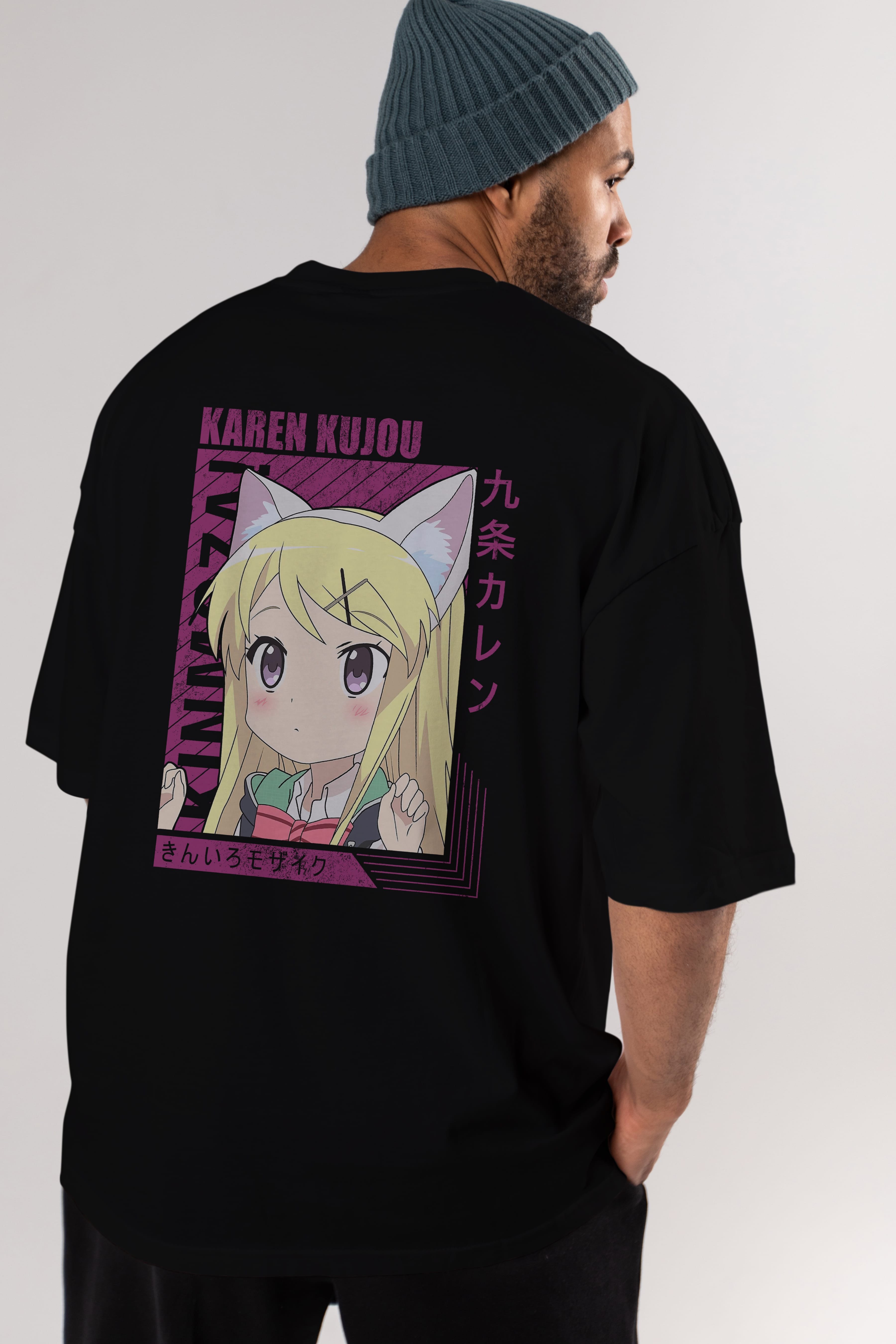 Karen Kujou 4 Anime Arka Baskılı Oversize t-shirt Erkek Kadın Unisex