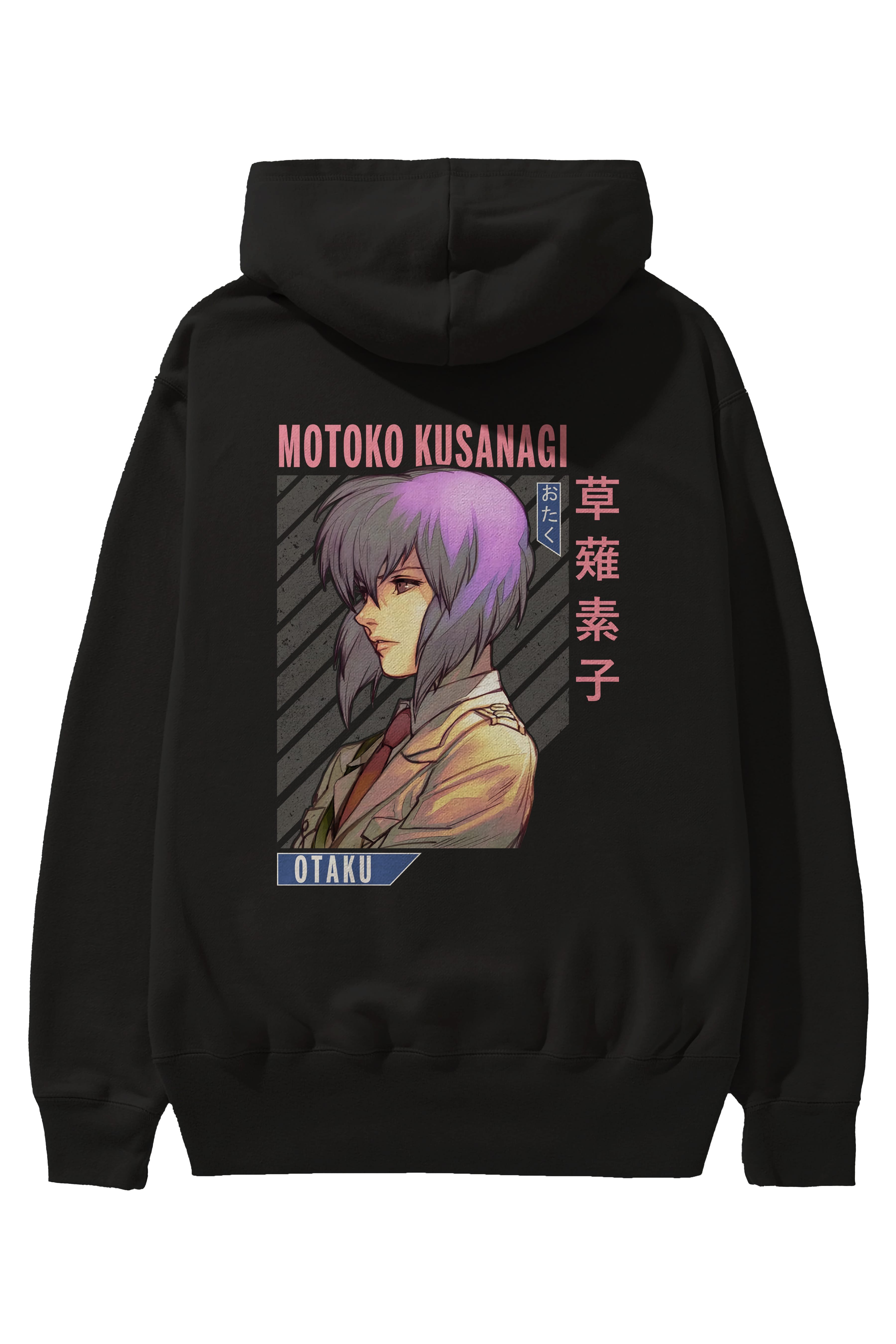 Motoko Kusanagi 4 Anime Arka Baskılı Hoodie Oversize Kapüşonlu Sweatshirt Erkek Kadın Unisex