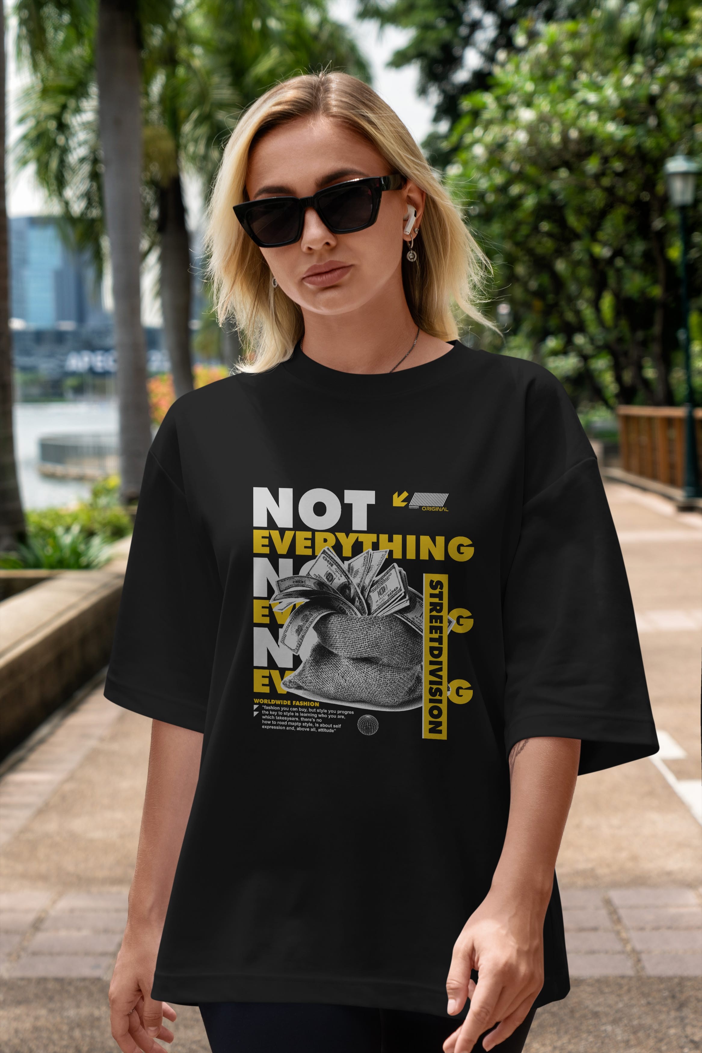 Not Everything Ön Baskılı Oversize t-shirt Erkek Kadın Unisex