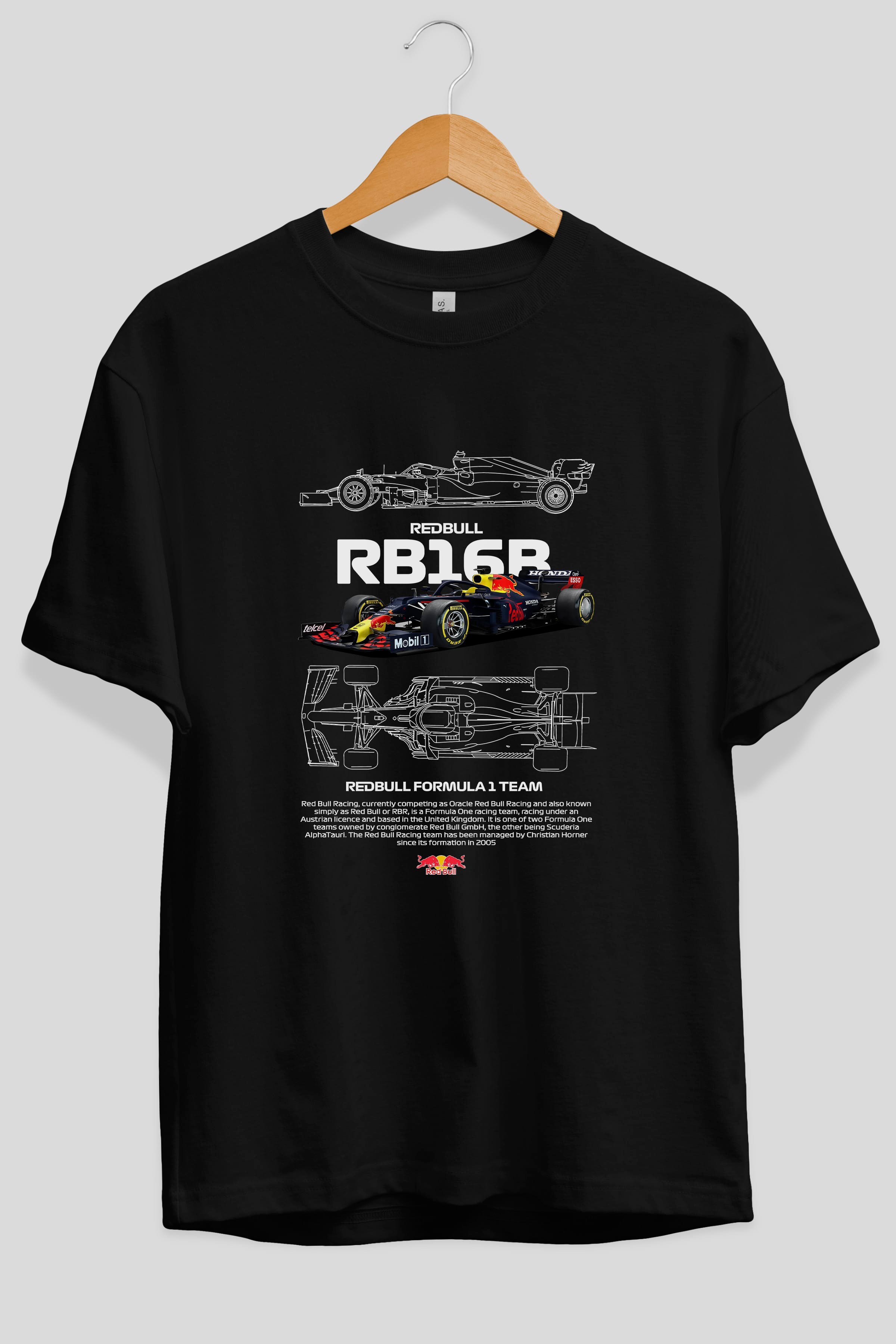 RED BULL RACING FORMULA 1 TEAM Ön Baskılı Oversize t-shirt Erkek Kadın Unisex %100 Pamuk Bisiklet Yaka tişort