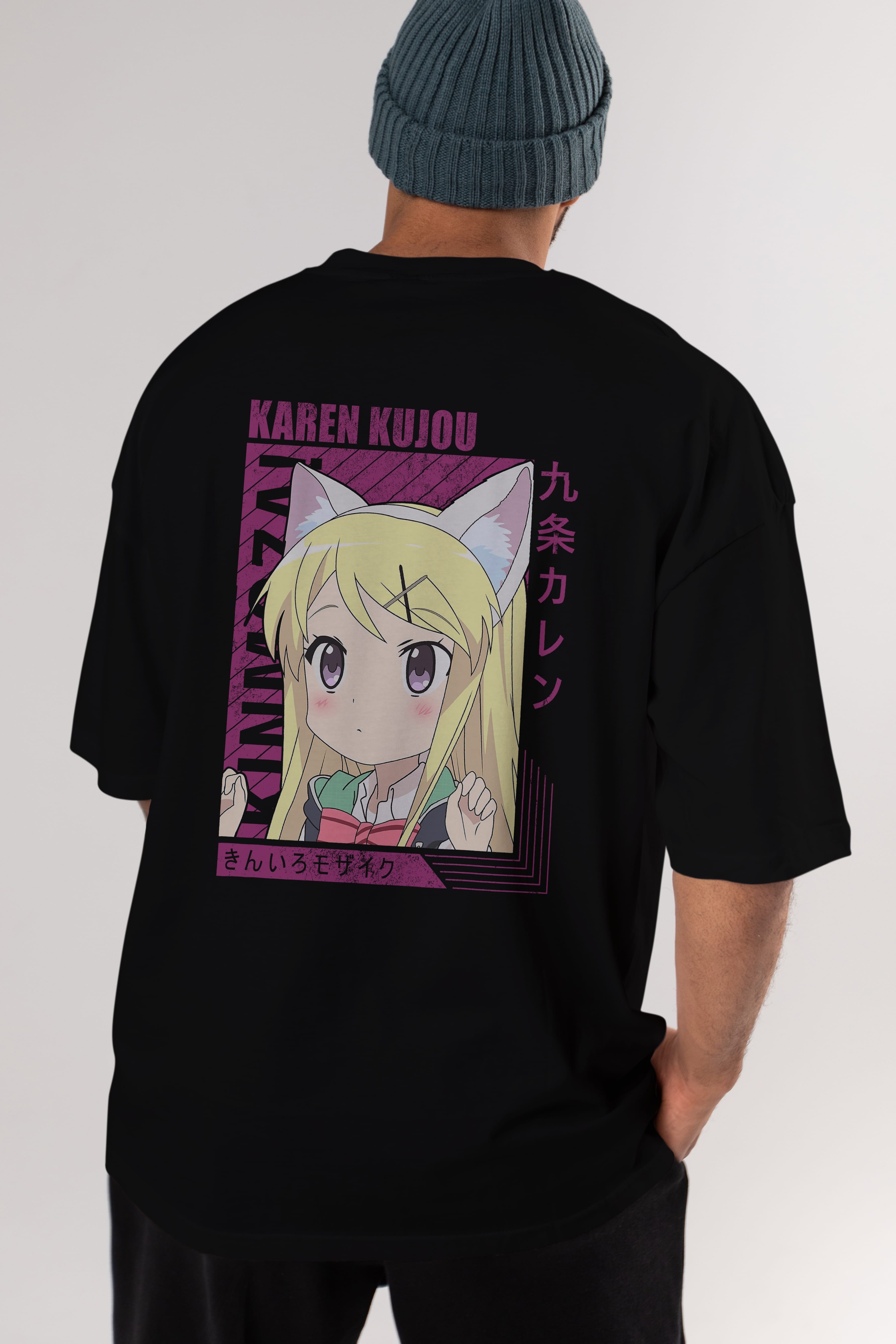 Karen Kujou 4 Anime Arka Baskılı Oversize t-shirt Erkek Kadın Unisex
