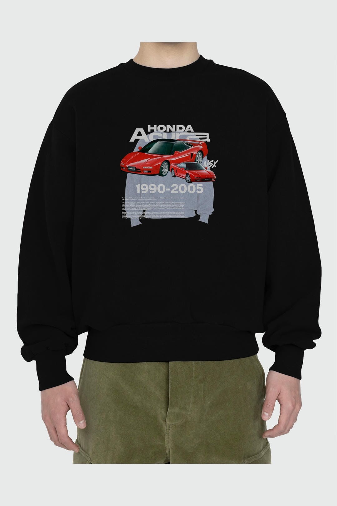 Honda Acura NSX Ön Baskılı Anime Oversize Sweatshirt Erkek Kadın Unisex