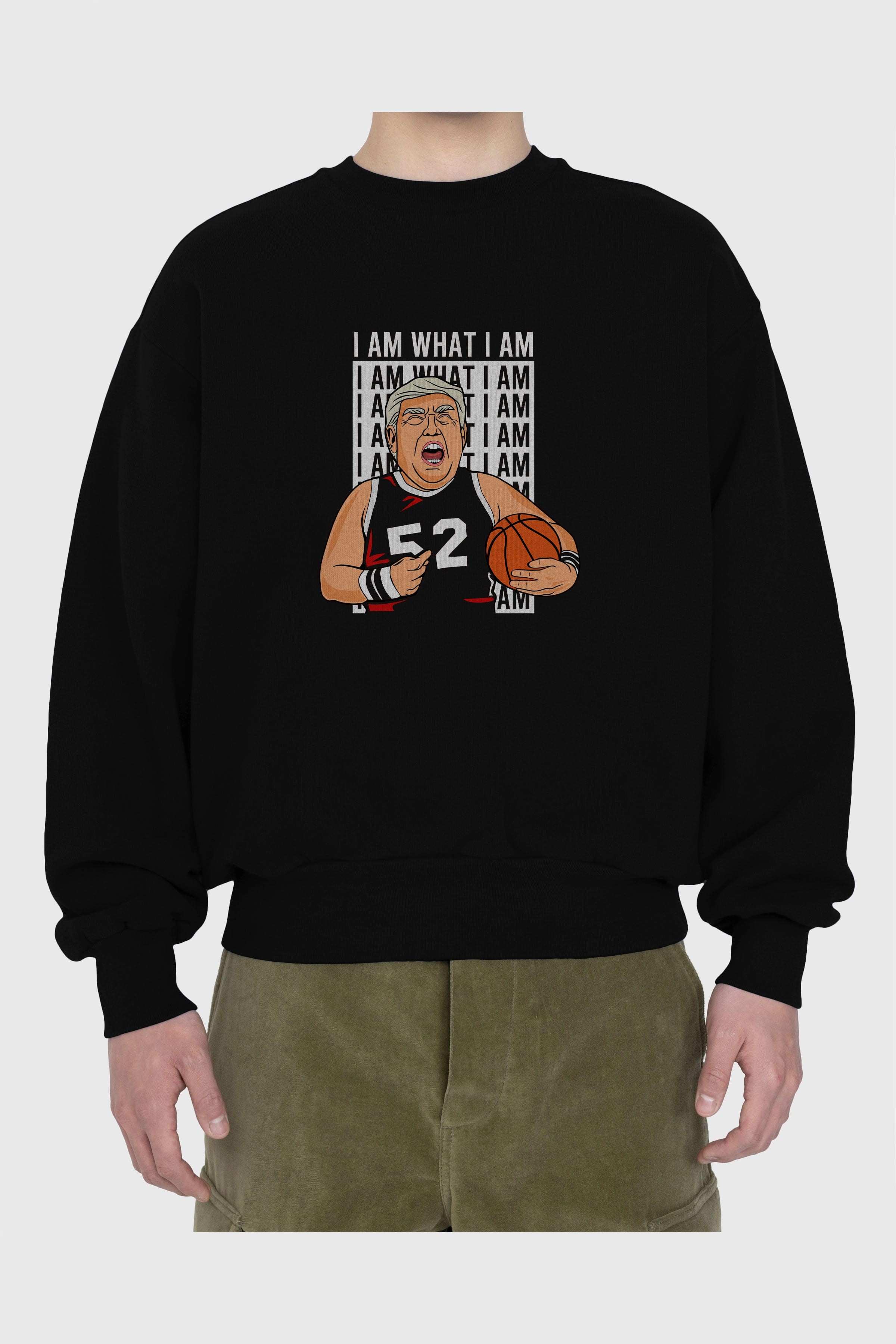 Trump Basketball Ön Baskılı Oversize Sweatshirt Erkek Kadın Unisex