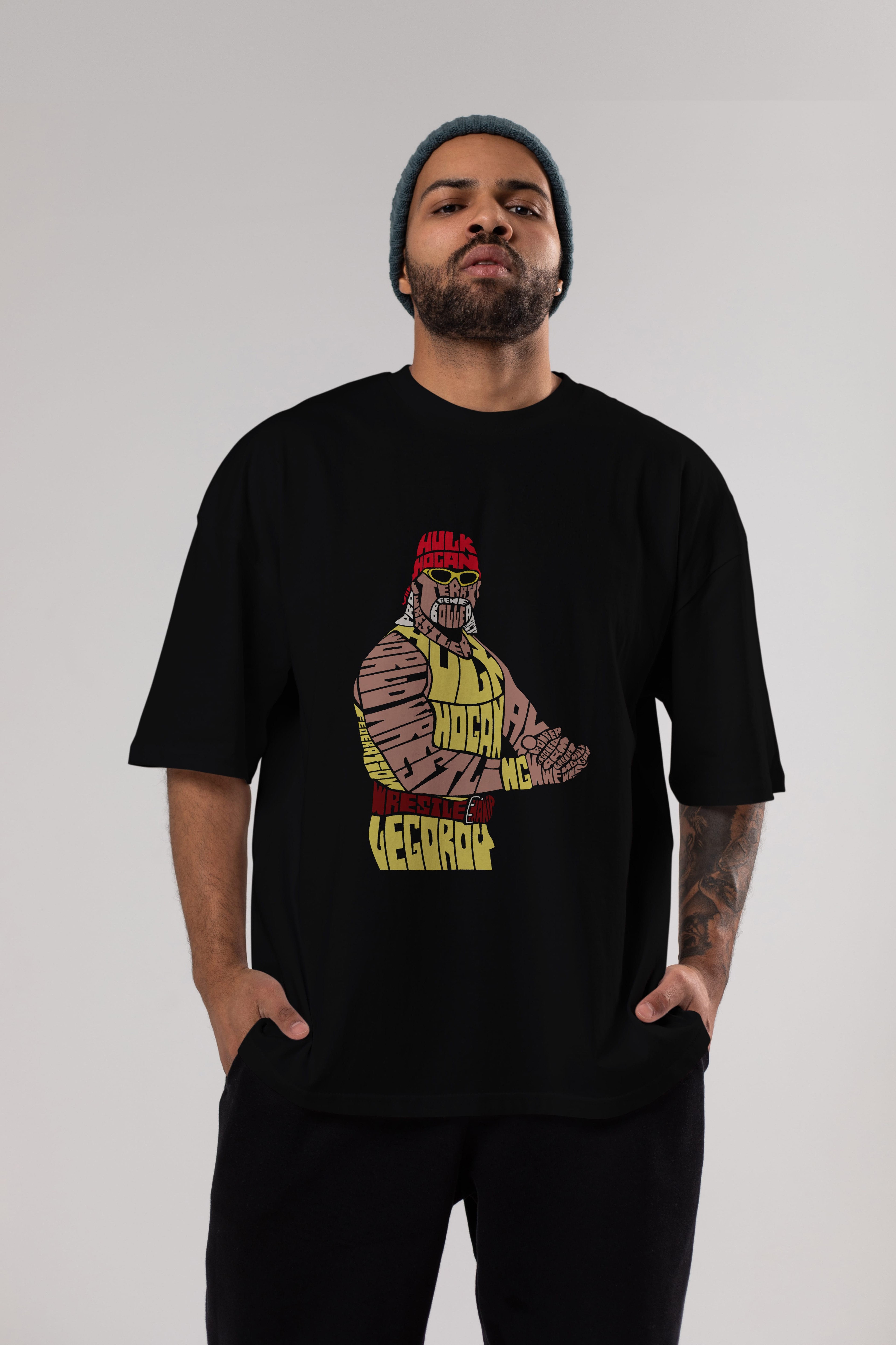 Hulk Hogan Ön Baskılı Oversize t-shirt %100 pamuk Erkek Kadın Unisex
