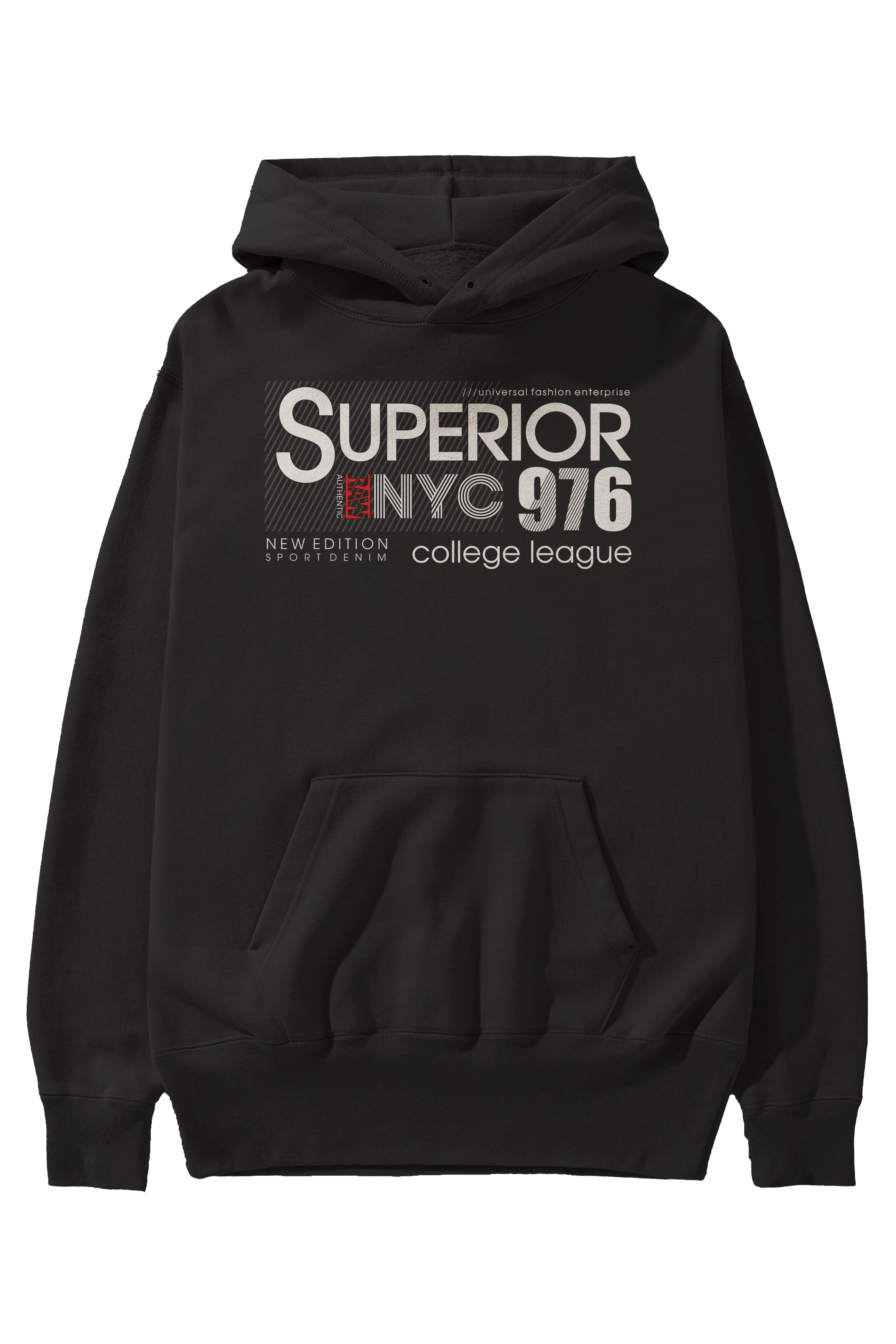 Superior 976 Ön Baskılı Oversize Hoodie Kapüşonlu Sweatshirt Erkek Kadın Unisex