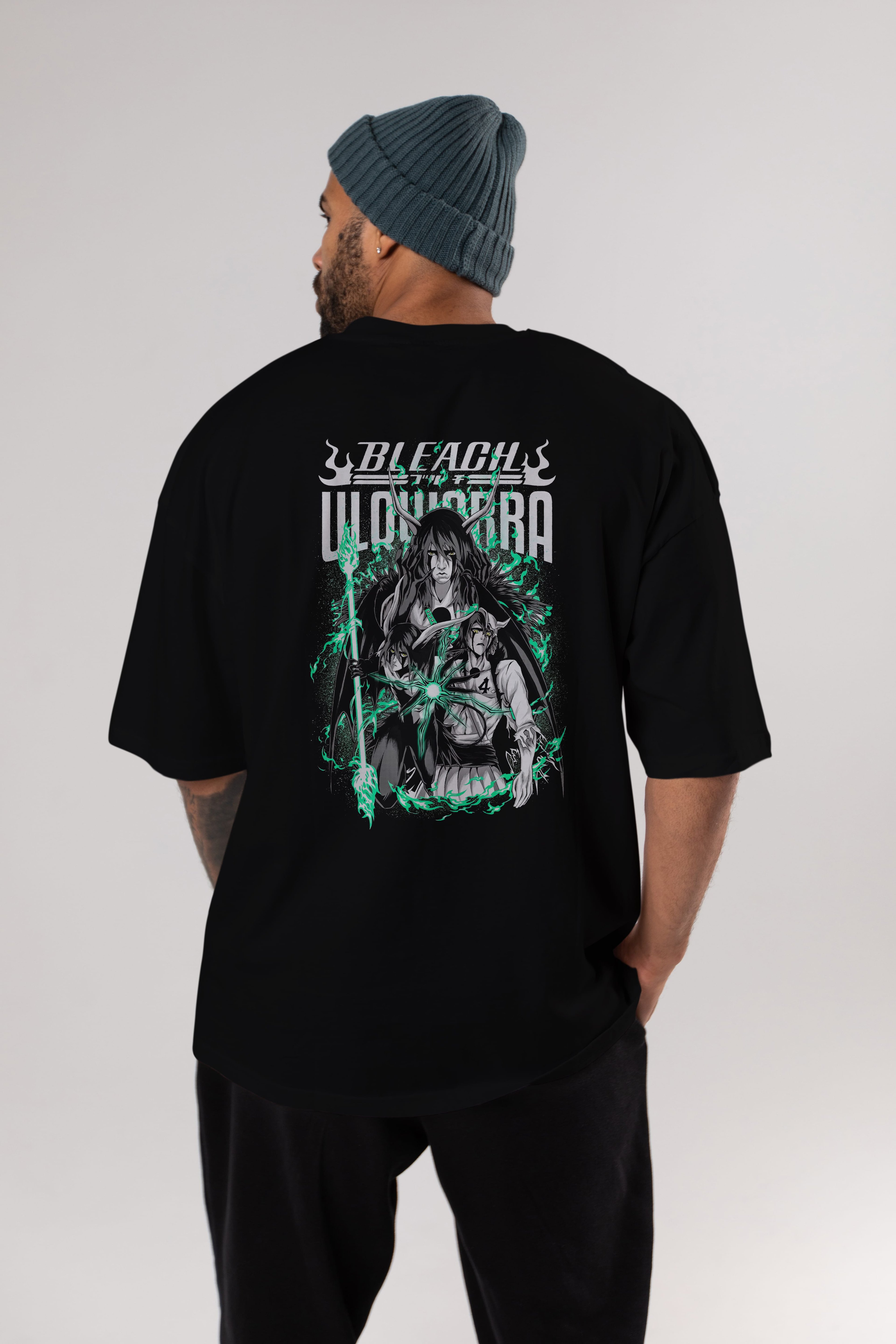 BLEACH(ULQUIARRA) Anime Arka Baskılı Oversize t-shirt Erkek Kadın Unisex