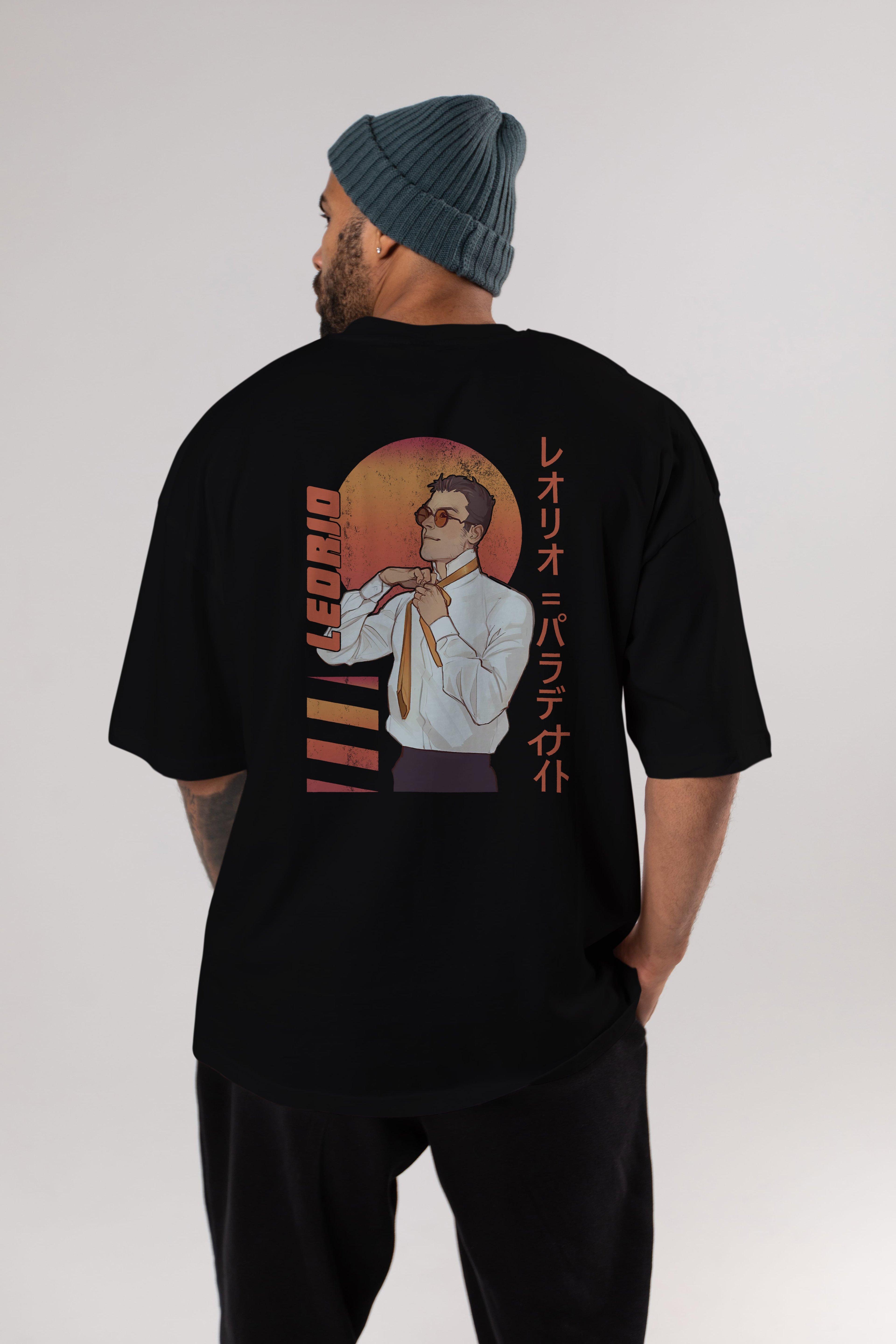 Leorio Paladiknight 5 (2) Anime Arka Baskılı Oversize t-shirt Erkek Kadın Unisex