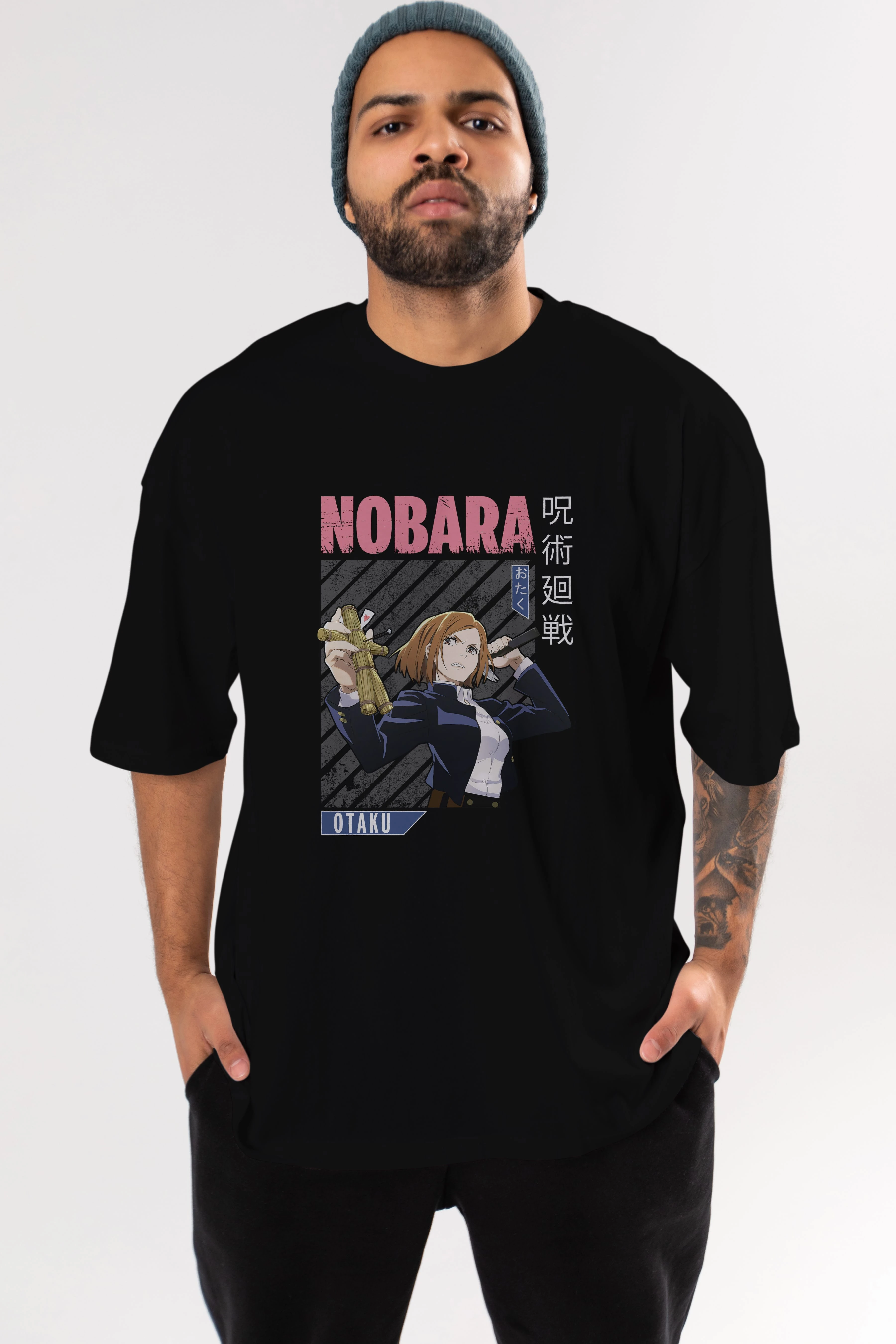 Nobara Kugisaki 6 Anime Ön Baskılı Oversize t-shirt %100 pamuk Erkek Kadın Unisex