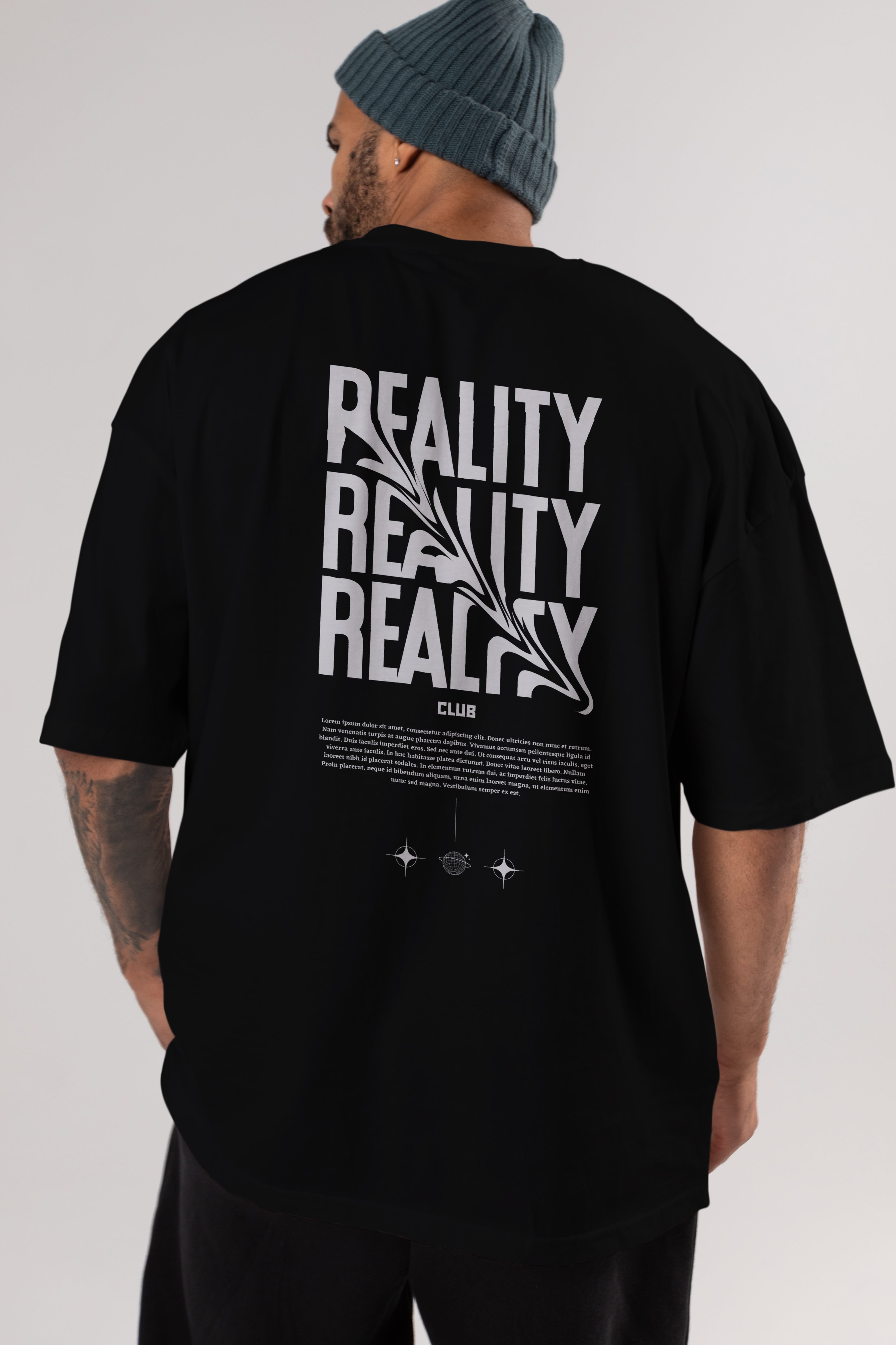 Reality Yazılı Arka Baskılı Oversize t-shirt Erkek Kadın Unisex