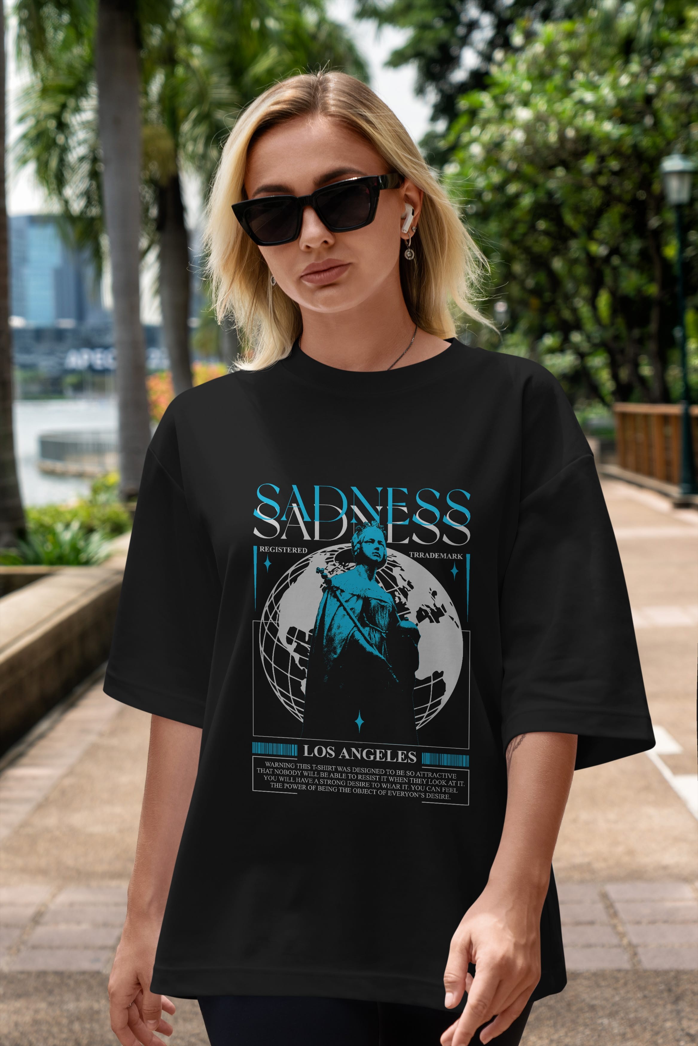 Sadness Los Angeles Ön Baskılı Oversize t-shirt Erkek Kadın Unisex