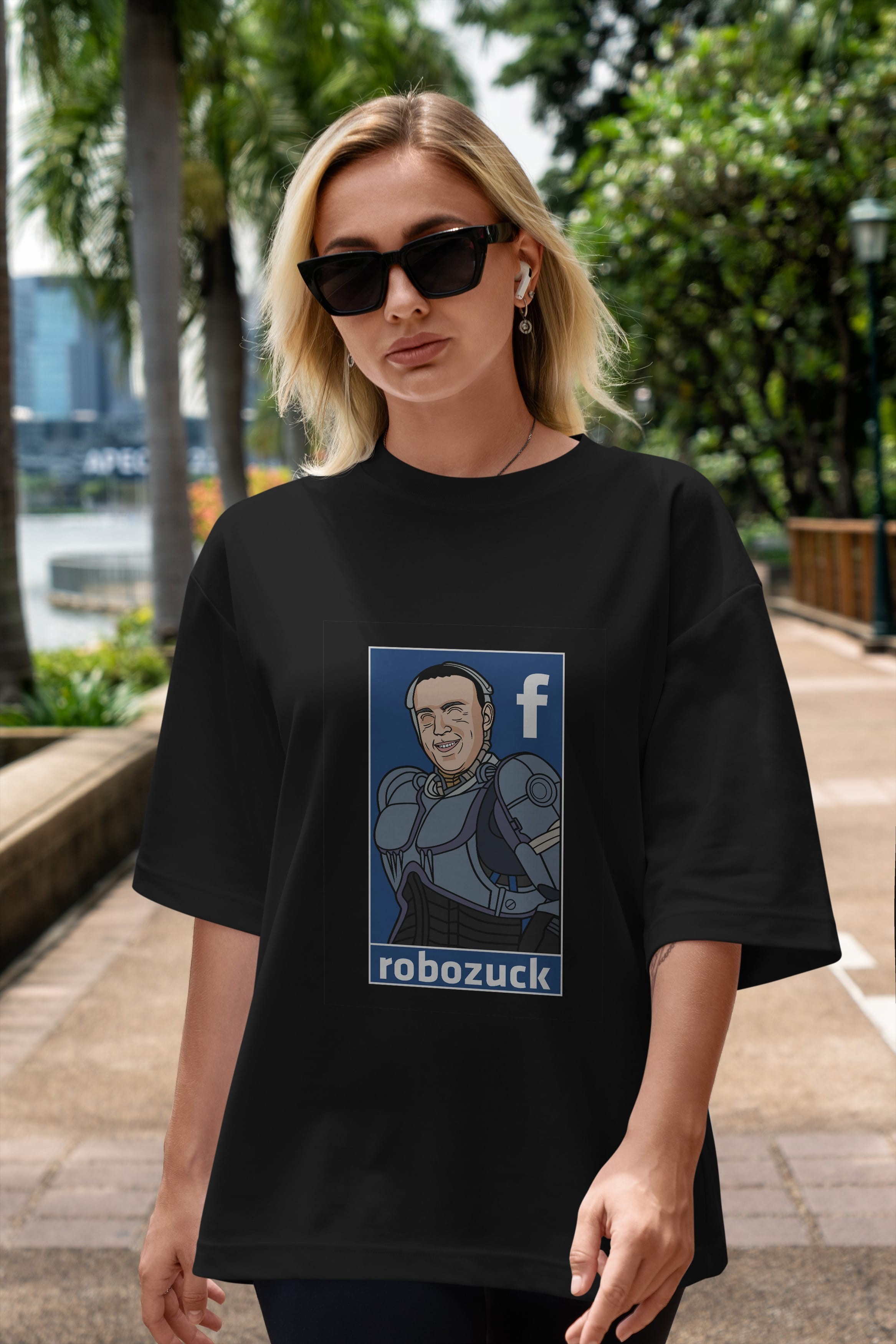 Robozuck Ön Baskılı Oversize t-shirt Erkek Kadın Unisex %100 Pamuk tişort
