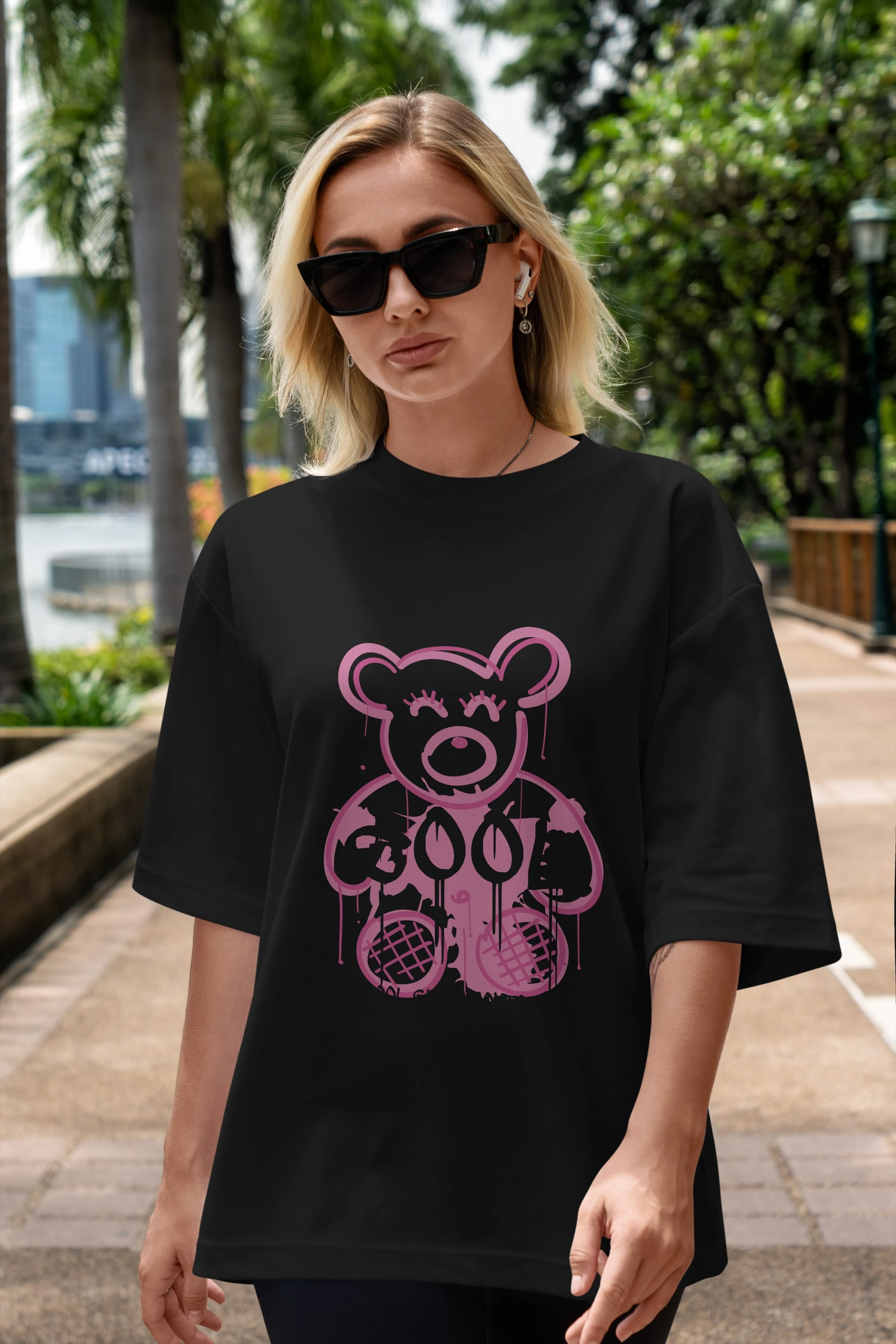 Cool Bear Ön Baskılı Oversize t-shirt Erkek Kadın Unisex